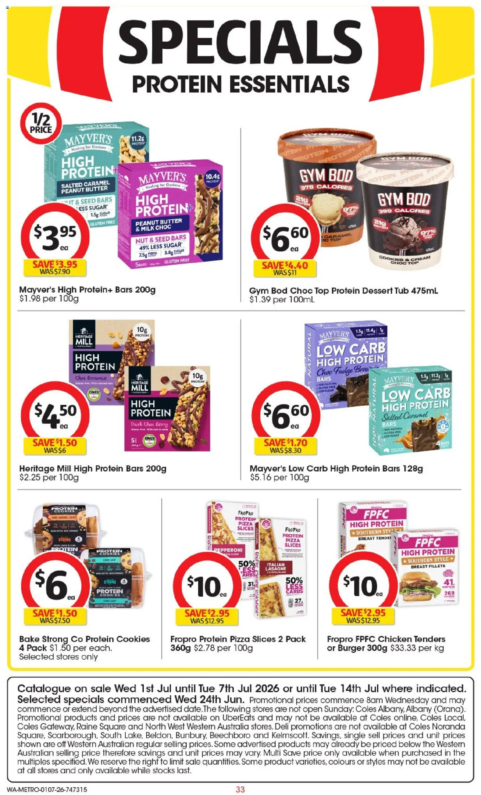 Coles catalogue - valid from 01/07/2026 | Page: 33 | Products: Butter, Pizza, Cream, Sugar