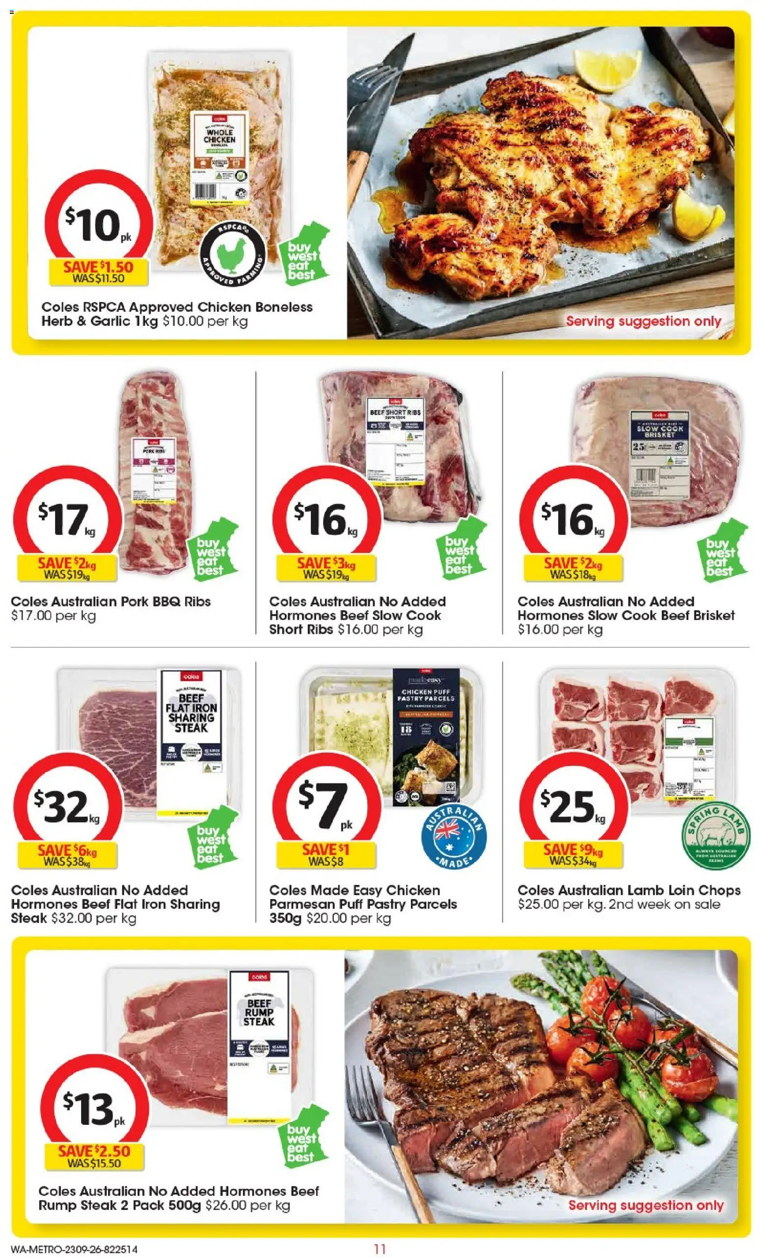 Coles catalogue - valid from 23/09/2026 | Page: 11 | Products: Chicken, Beef, Steak, Whole chicken