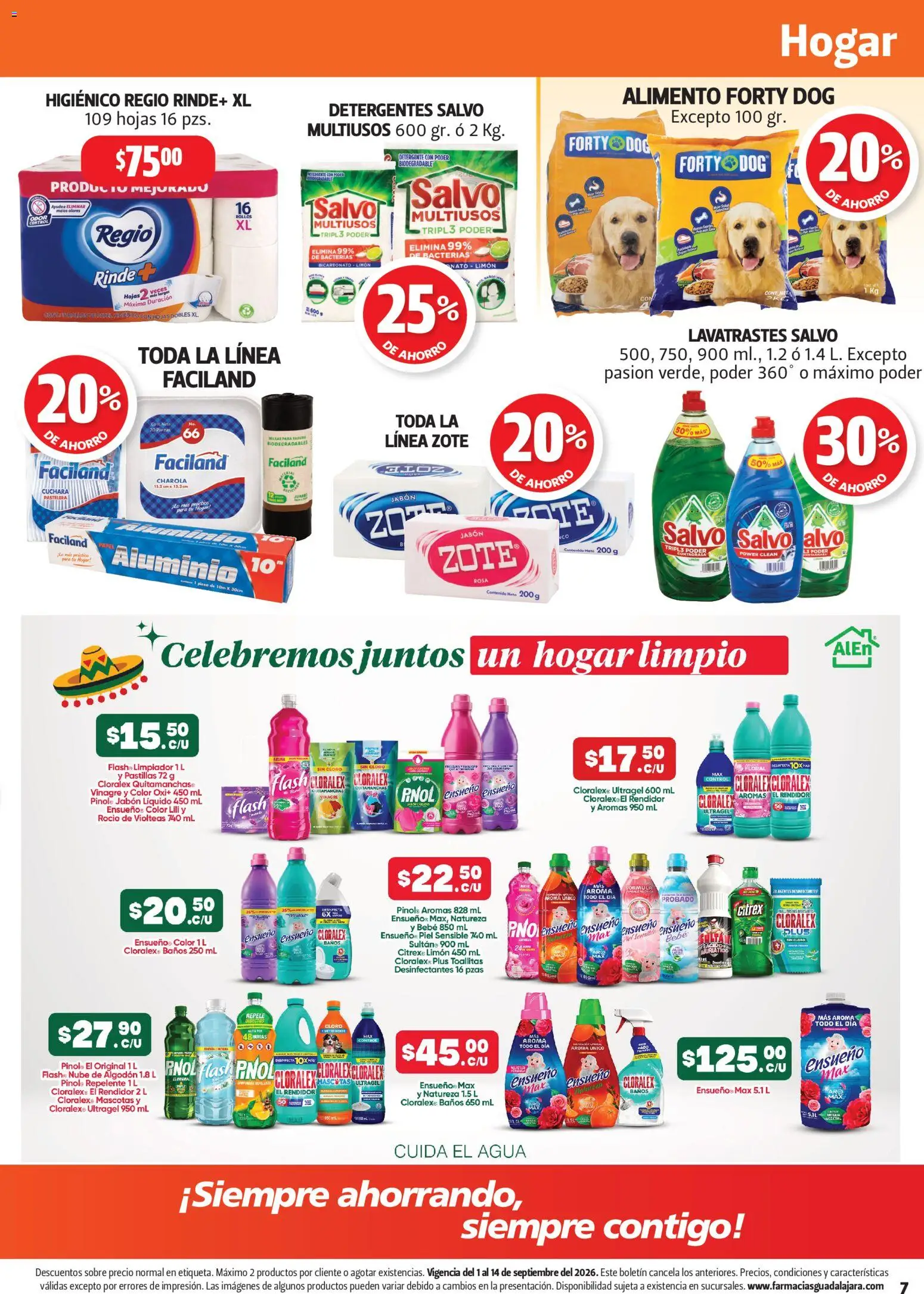 Nuevas ofertas de Farmacia Guadalajara válidas en toda la República Mexicana desde el 01/09/2026. ¡Encuentra las mejores ofertas en Farmacia Guadalajara catálogo! | Página: 7 | Productos: Detergente, Algodón, Papel aluminio, Jabón