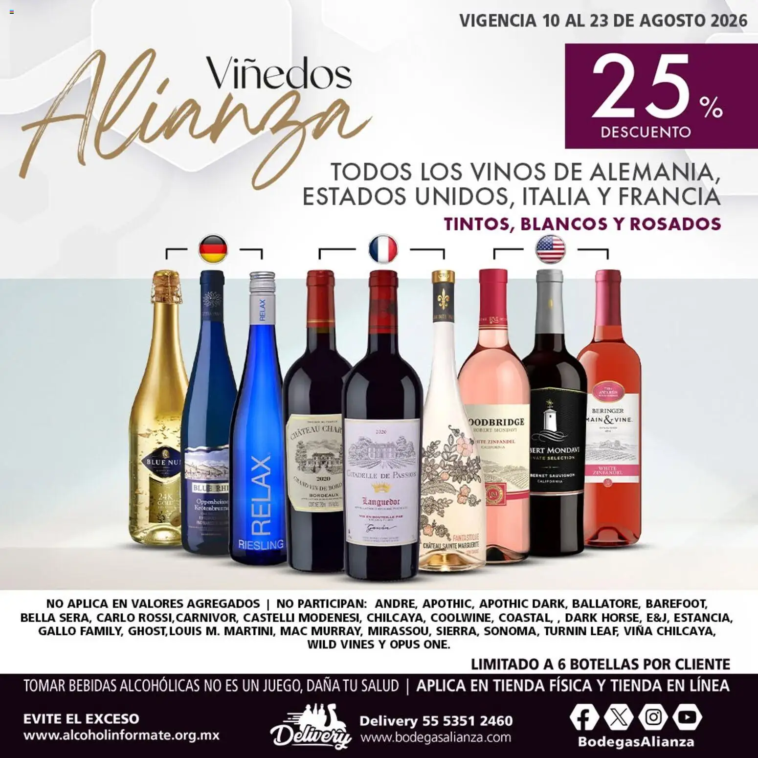 Nuevas ofertas de Bodegas Alianza válidas en toda la República Mexicana desde el 10/08/2026. ¡Encuentra las mejores ofertas en Bodegas Alianza catálogo Viñedos Alianza! | Página: 4 | Productos: Bebidas