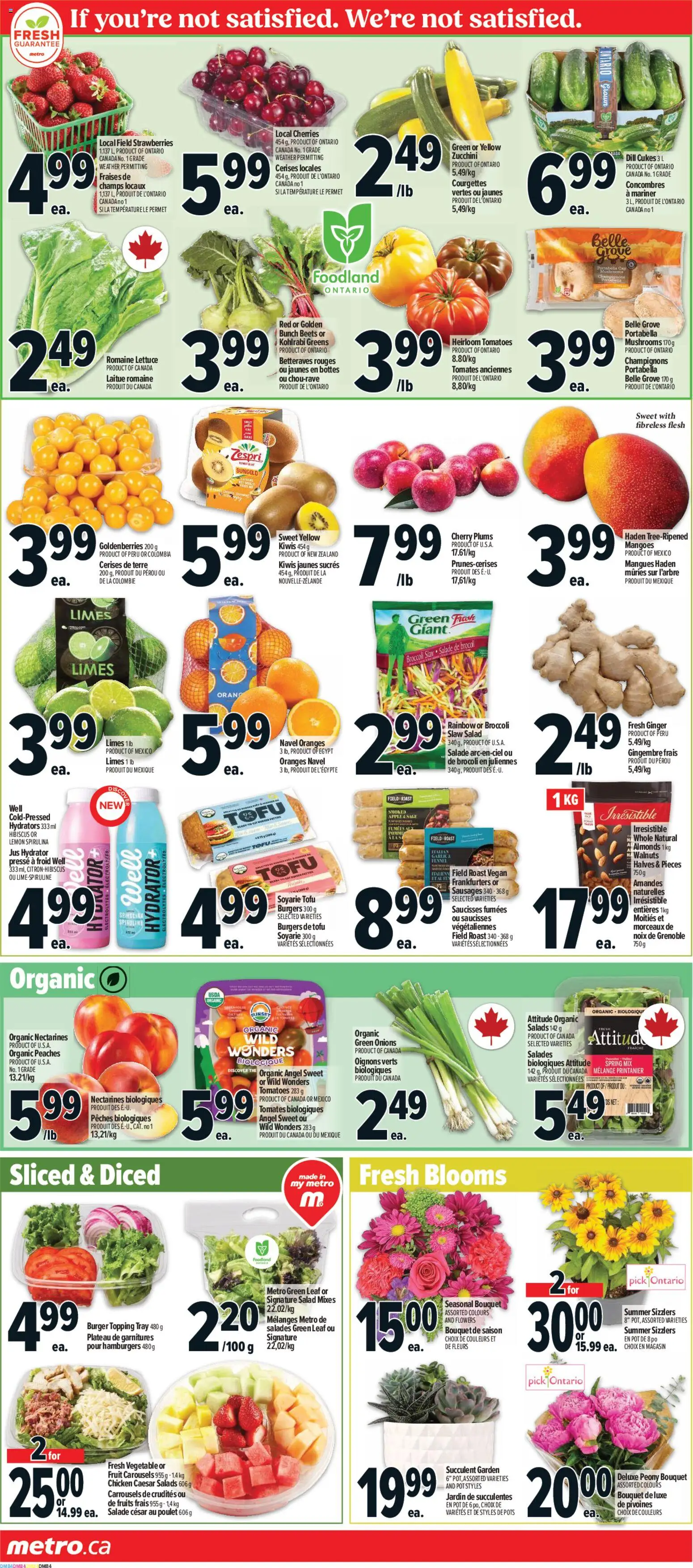 Metro flyer valid from Jul 9, 2026 | Page: 5 | Products: Strawberries, Salad, Oranges, Tomatoes