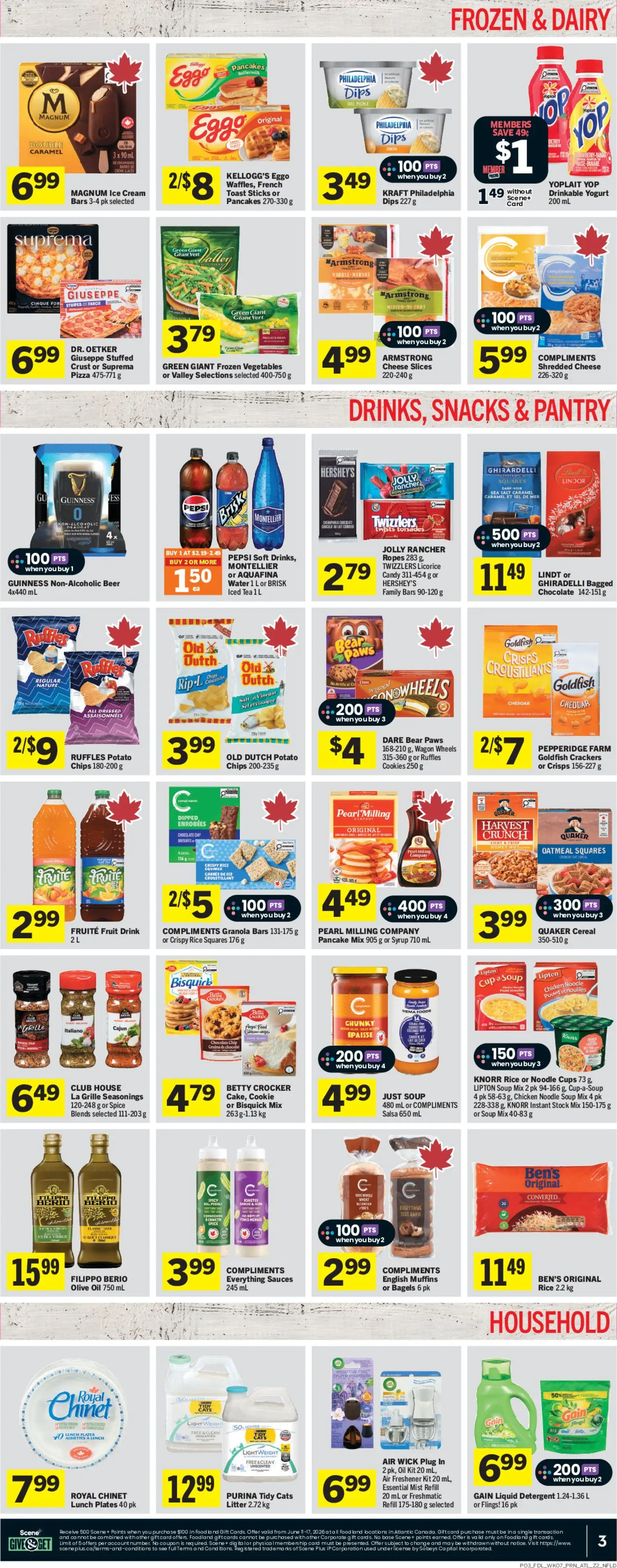 Foodland flyer valid from 11.06.2026 | Page: 4 | Products: Chips, Cream, Cookies, Detergent