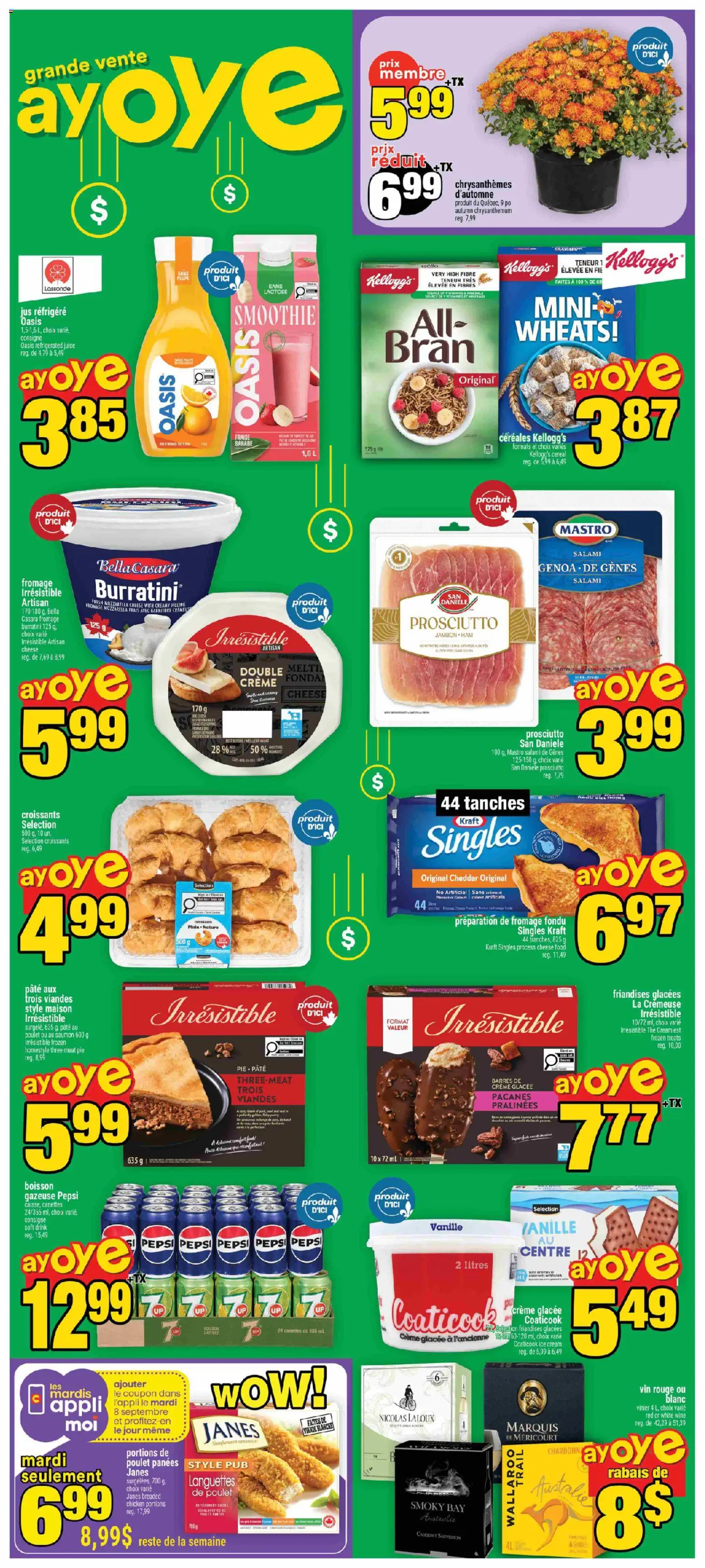 Super C flyer valid from Sep 3, 2026 | Page: 2 | Products: White wine, Mozzarella, Cheddar, Food