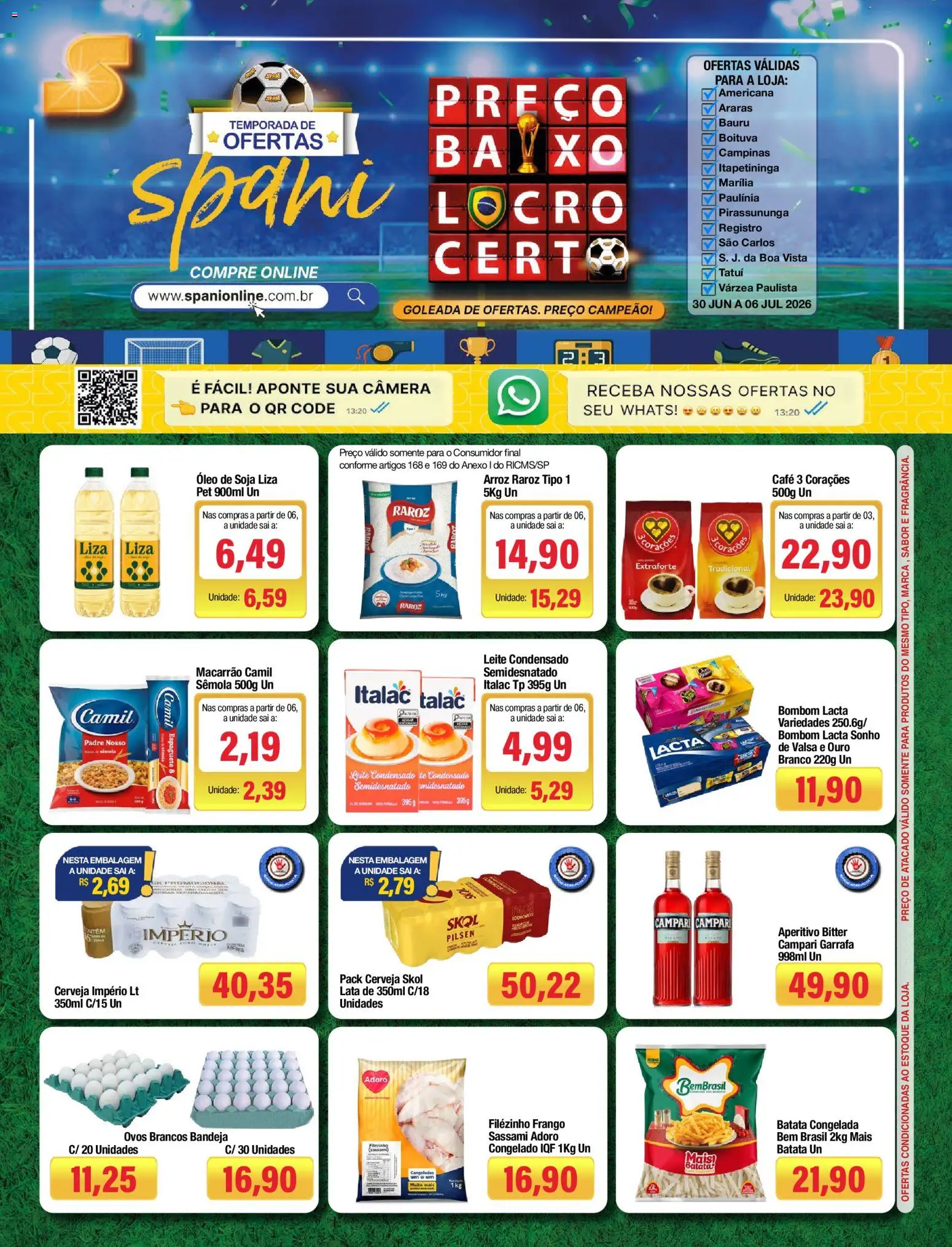 Spani Atacadista Folheto - válido de 30/06/2026 | Página: 1 | Produtos: Leite, Ovos, Leite condensado, Soja