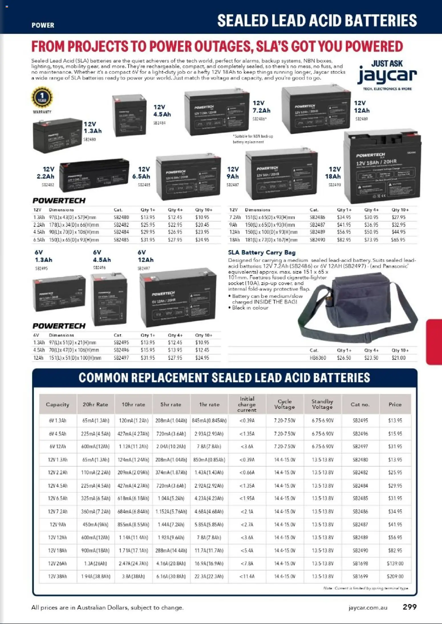 Jaycar catalogue - valid from 31/08/2026 | Page: 297 | Products: Socket, Battery, Batteries, Bag