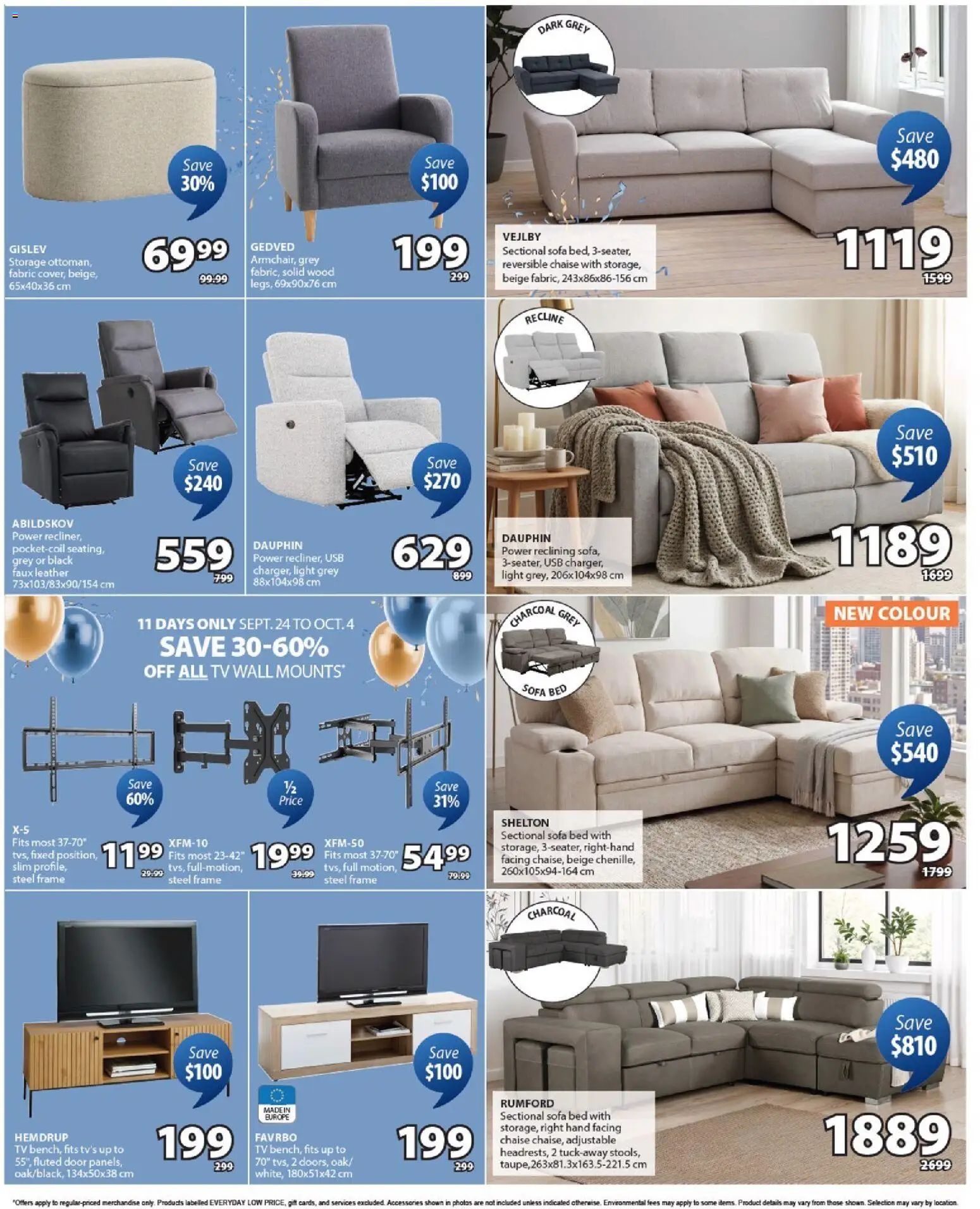 JYSK flyer valid from Sep 24, 2026 | Page: 6 | Products: Tv, Bed, Charcoal, Door