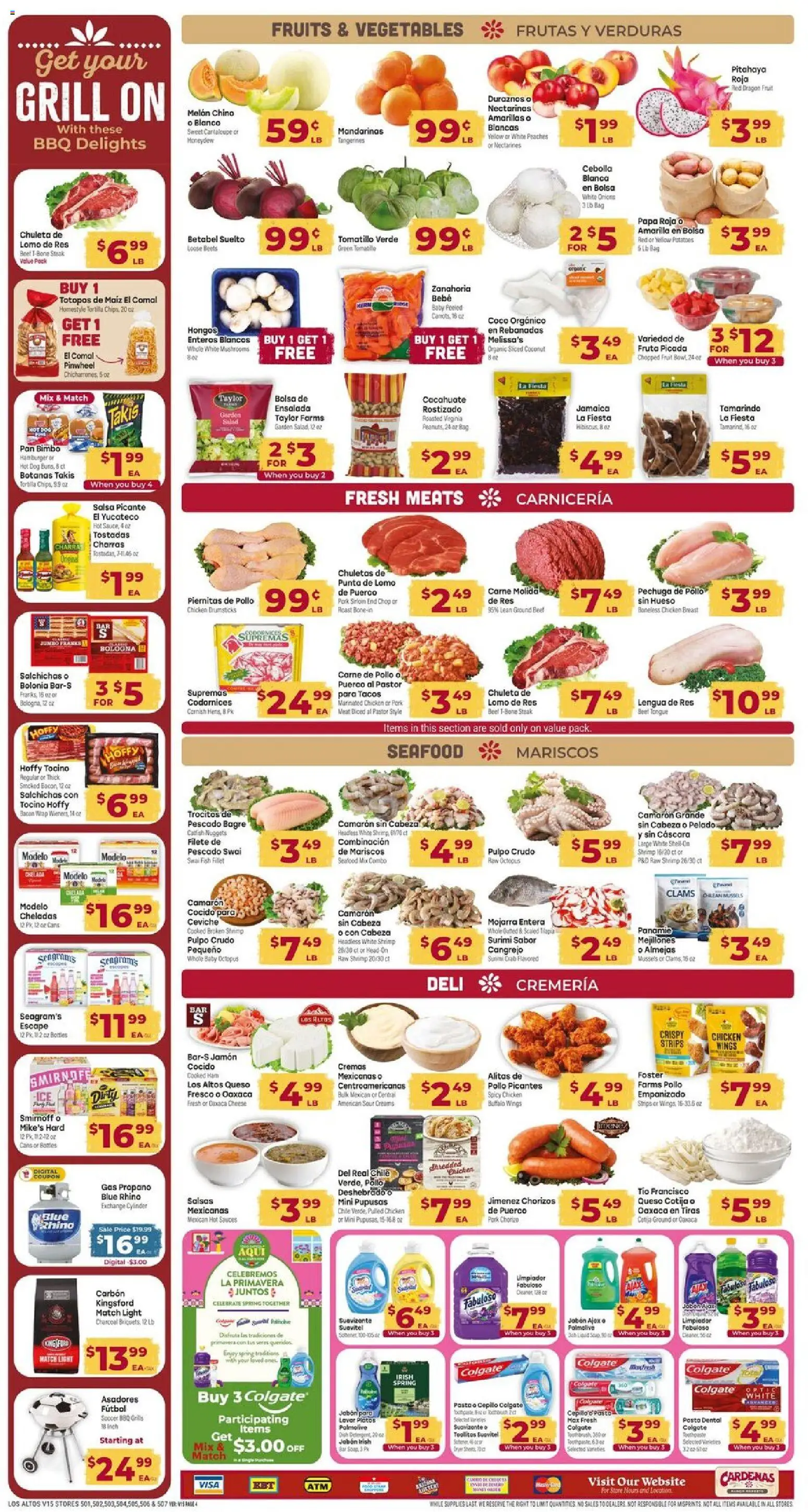 Cardenas Weekly Ad - AZ - valid from 17.06.2026 | Page: 4 | Products: Pan, Ham, Potatoes, Melon