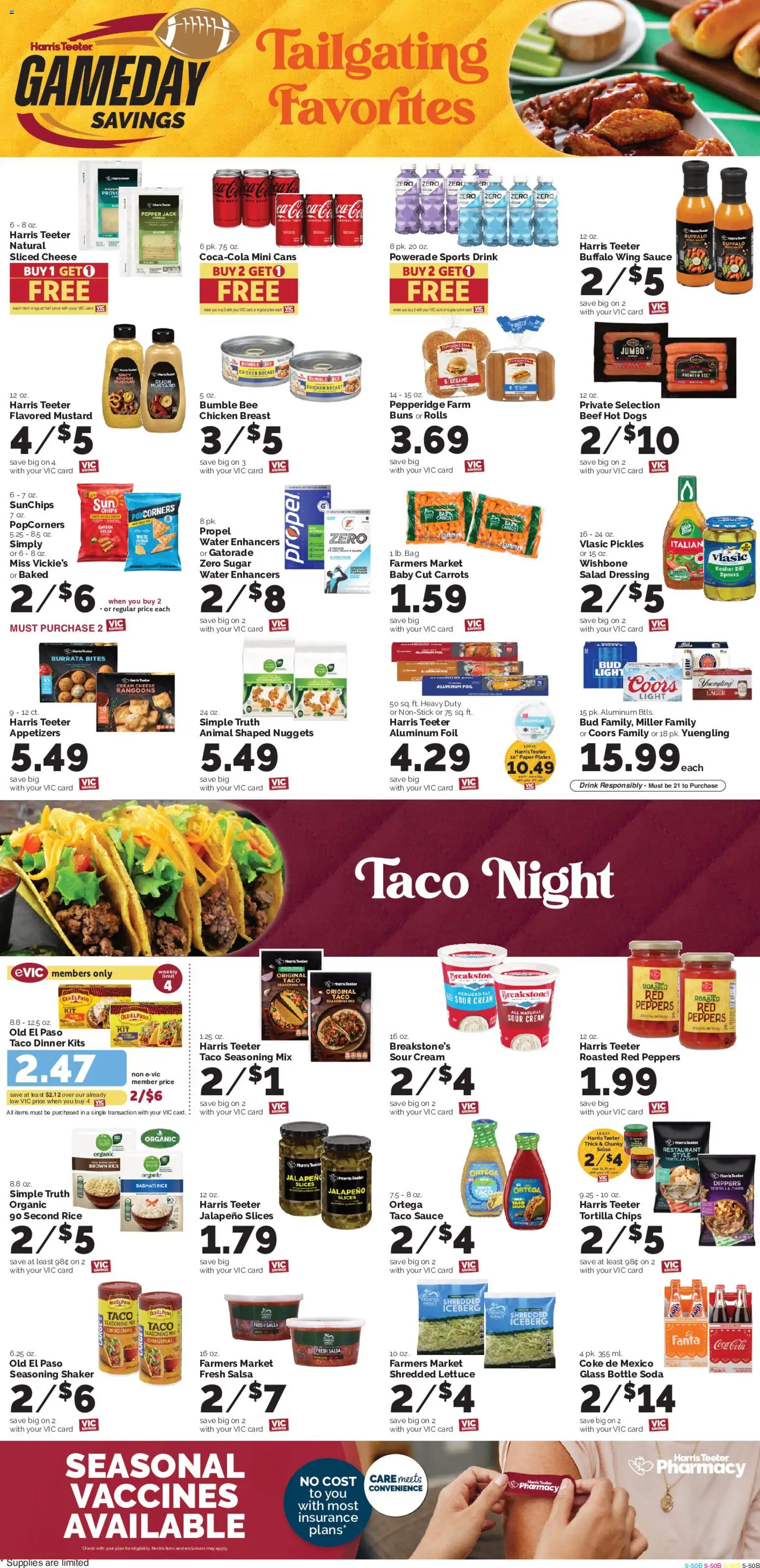 Harris Teeter Weekly Ad - valid from 09/30/2026 | Page: 10 | Products: Sliced cheese, Cream cheese, Hot Dogs, Bag