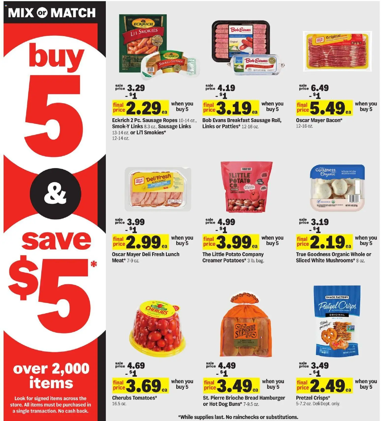 Meijer Weekly Ad - valid from 09/02/2026 | Page: 5 | Products: Brioche, Bread, Bacon, Sausage