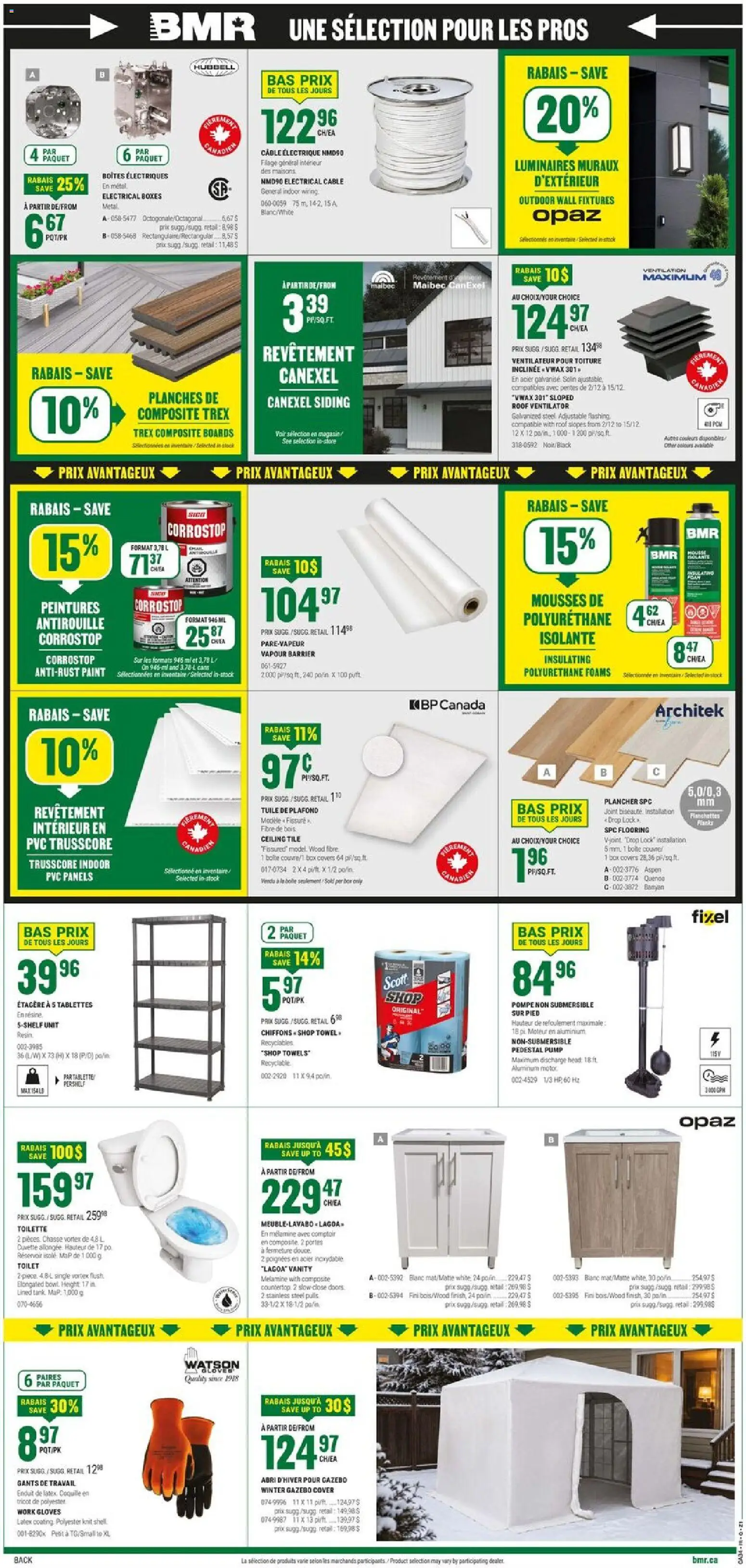 BMR flyer valid from Aug 20, 2026 | Page: 2 | Products: Gloves, Cable, Box, Toilette