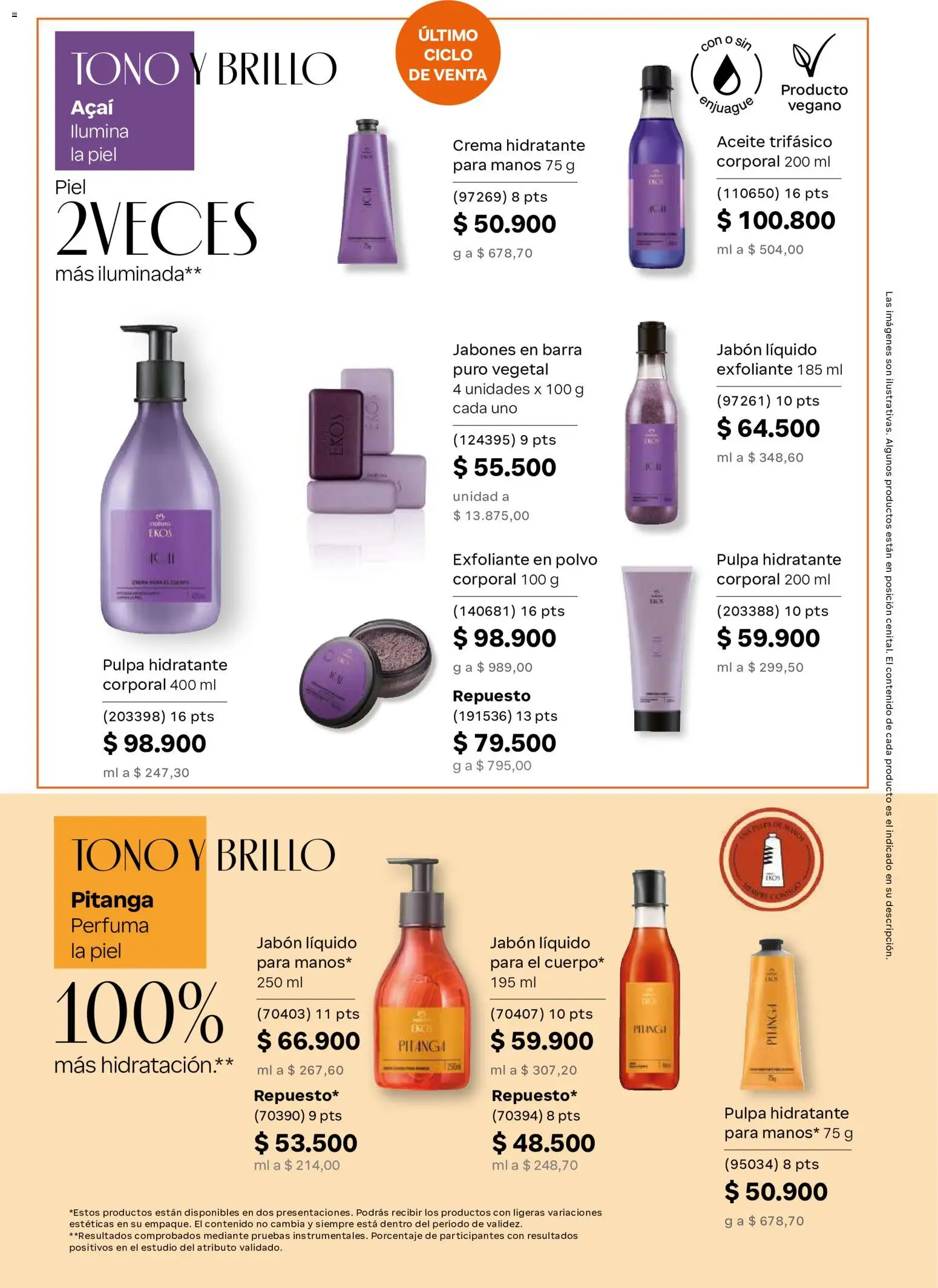 Natura revista - valida desde el 22/07/2026 | Página: 130 | Productos: Crema, Jabón líquido, Brillo, Polvo