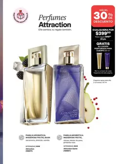 Vista previa de Perfumes Attraction, Perfumes Attraction. Ella cambia; su regalo también., nuevo folleto de la tienda, válido en México a partir del 24.04.2026 | Página: 71 | Productos: Pimienta, Loción, Perfume, Fragancia