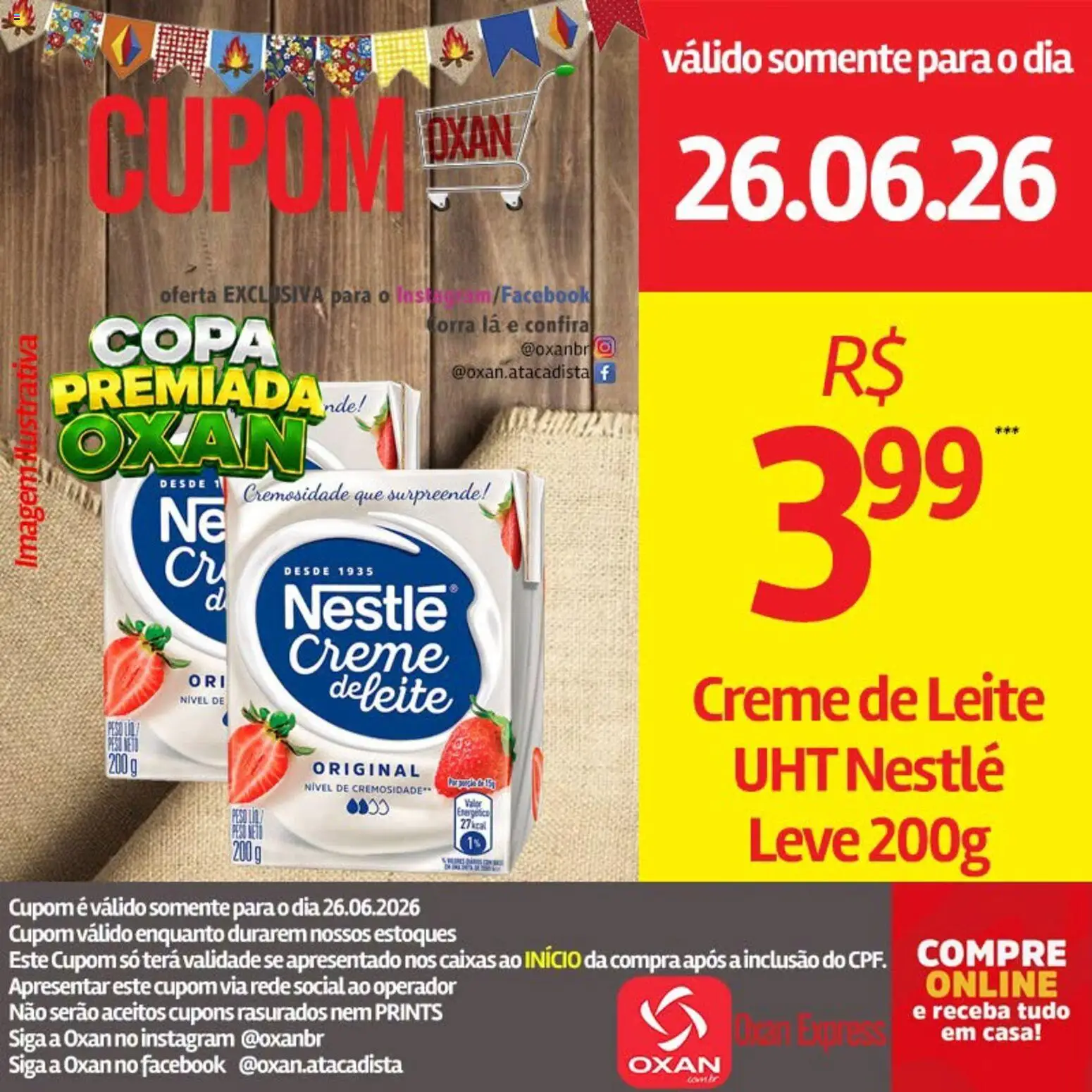 Oxan Atacadista Folheto - válido de 26/06/2026 | Página: 17 | Produtos: Energético, Leite, Copa, Creme de leite