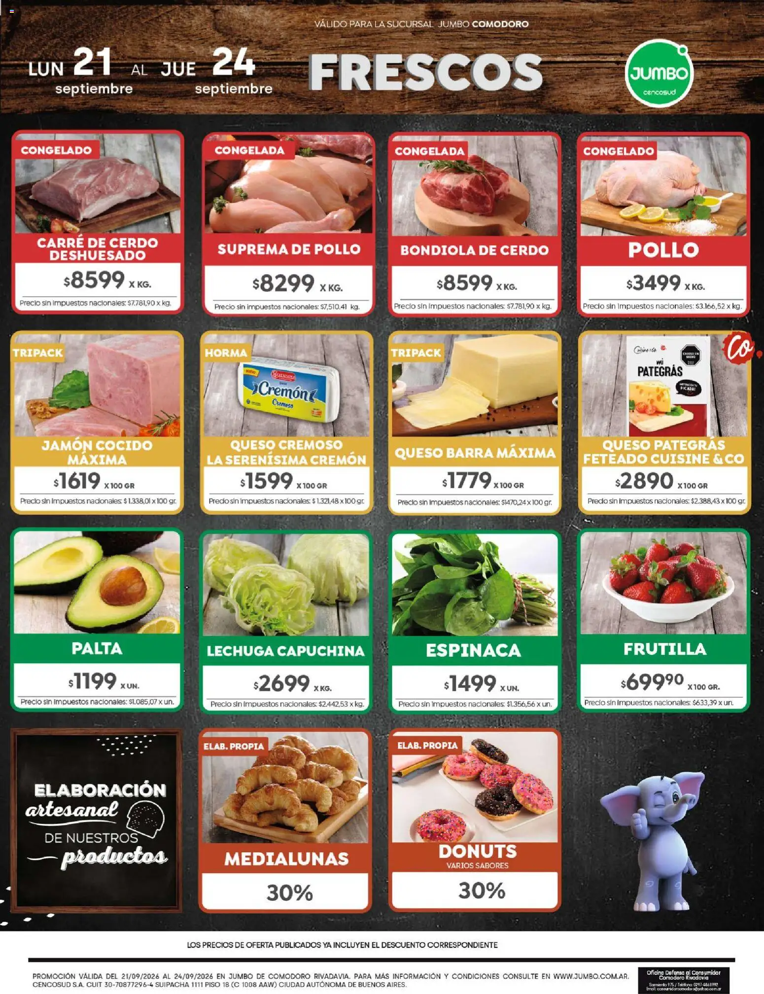 Jumbo - Ofertas | Comodoro │ válido desde el 21/09/2026 | Página: 1 | Productos: Bondiola de cerdo, Palta, Queso, Cerdo