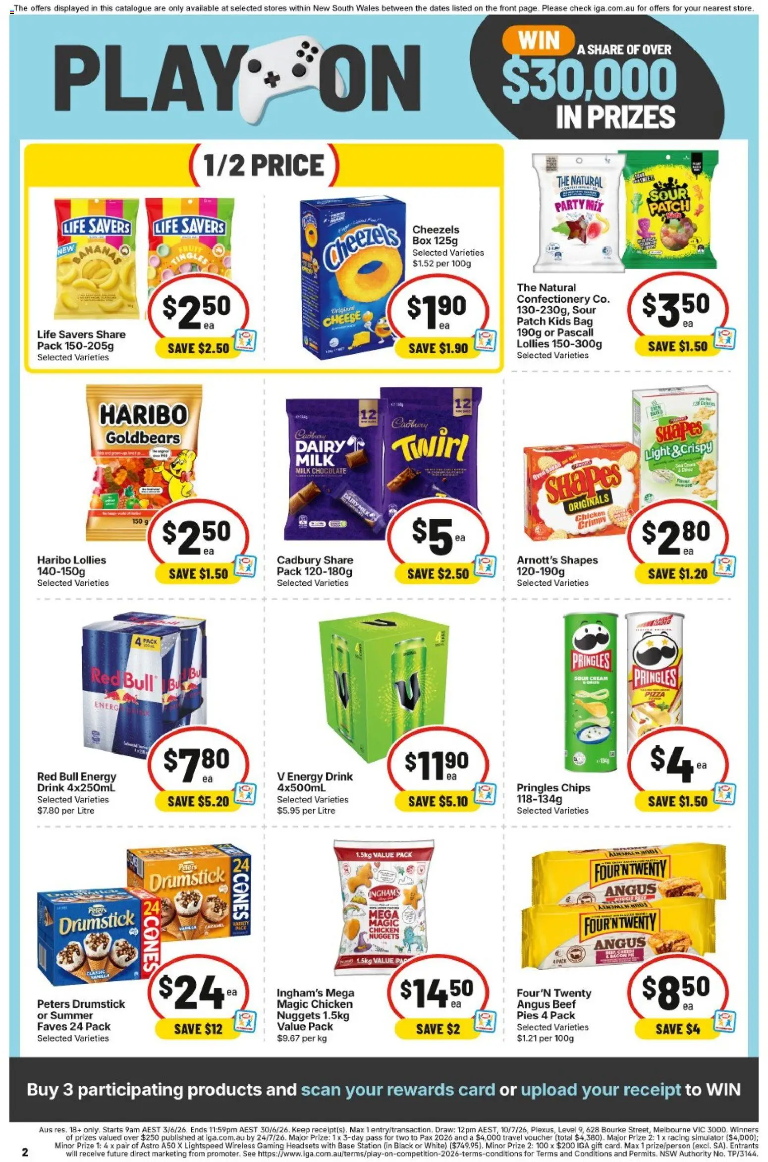 IGA catalogue - valid from 17.06.2026 | Page: 2 | Products: Bacon, Chocolate, Chips, Pies