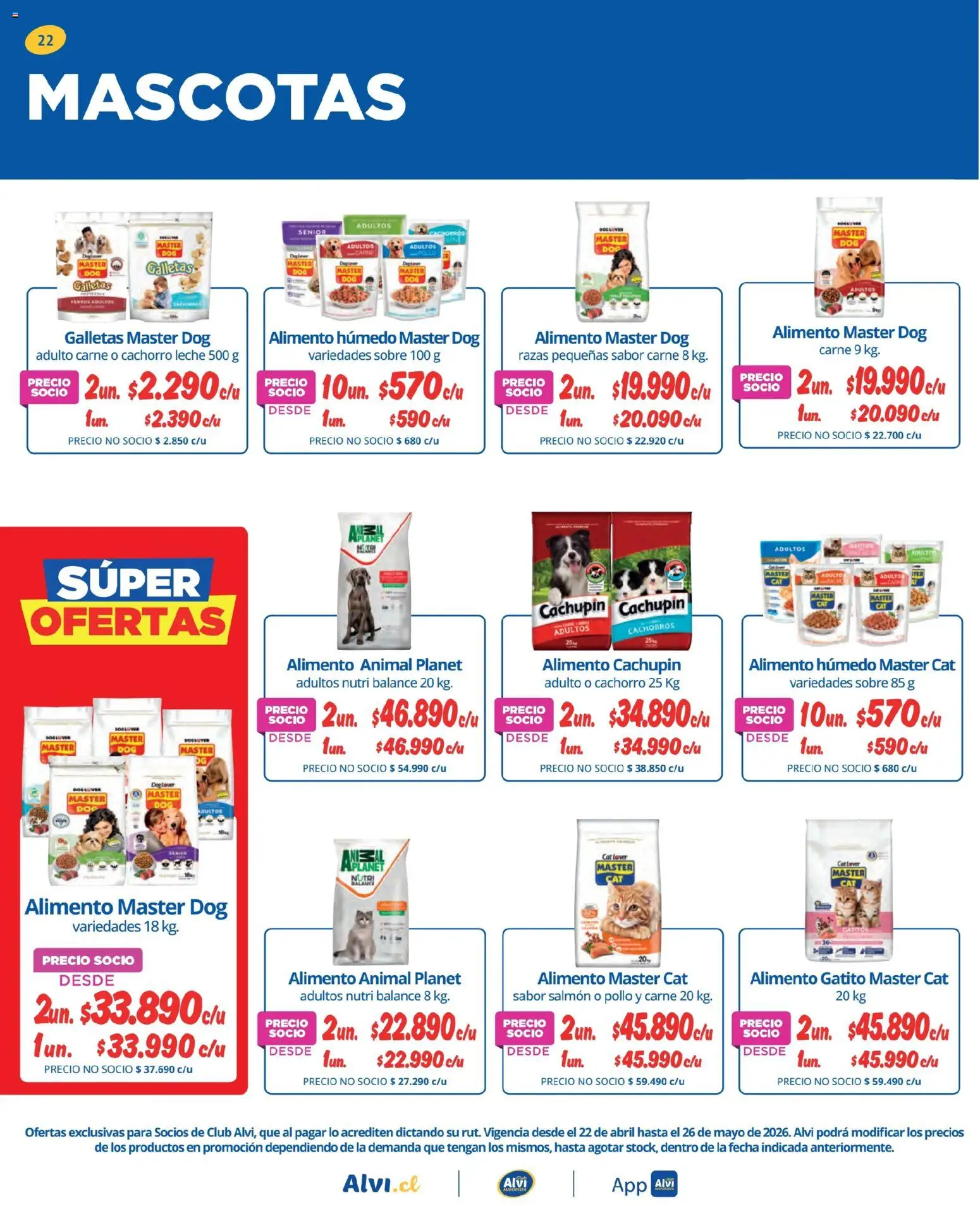 Alvi Ofertas  │ válido desde el 22.04.2026 | Página: 22 | Productos: Sobre, Leche, Pollo, Galletas