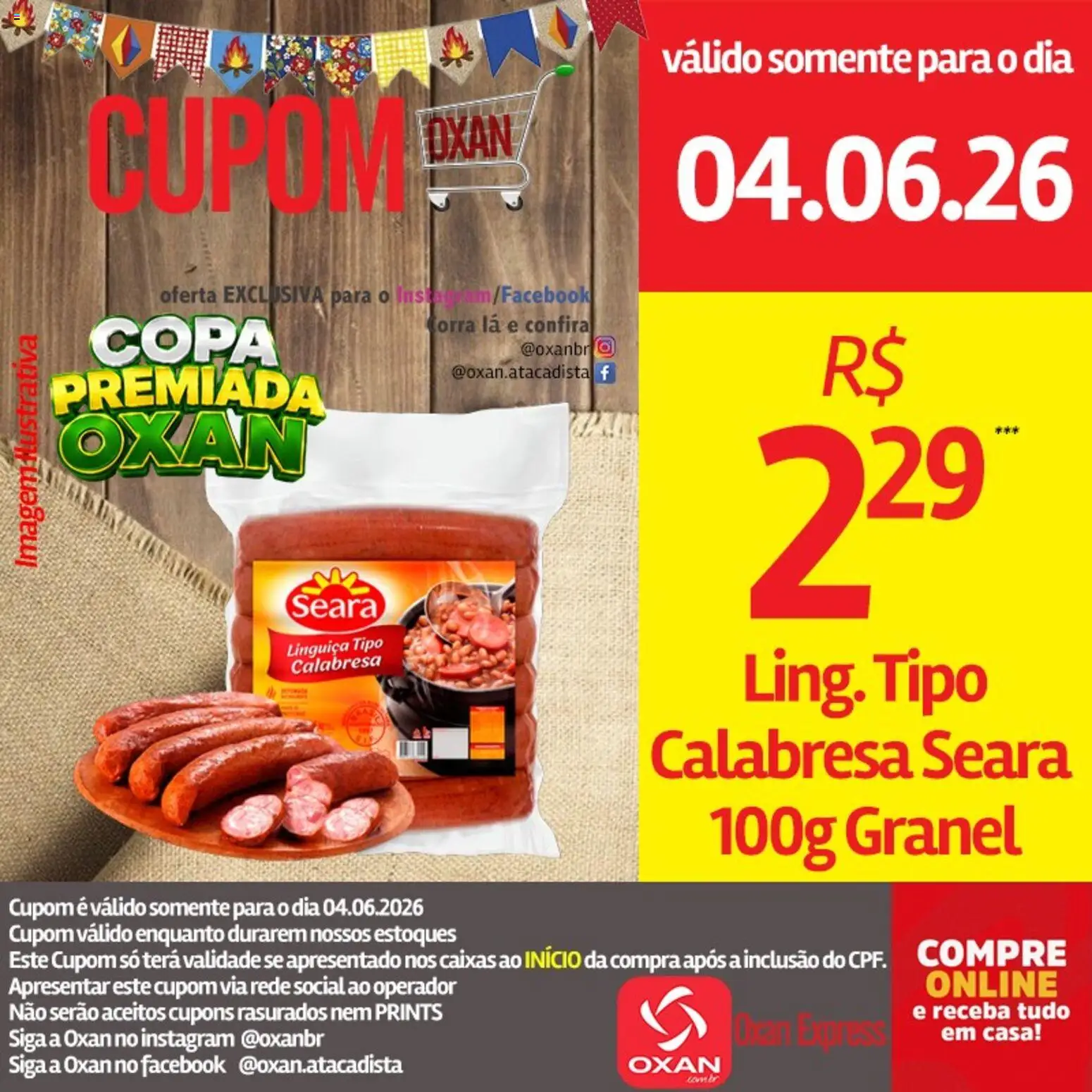 Oxan Atacadista Folheto - válido de 04.06.2026 | Página: 4 | Produtos: Linguiça, Copa
