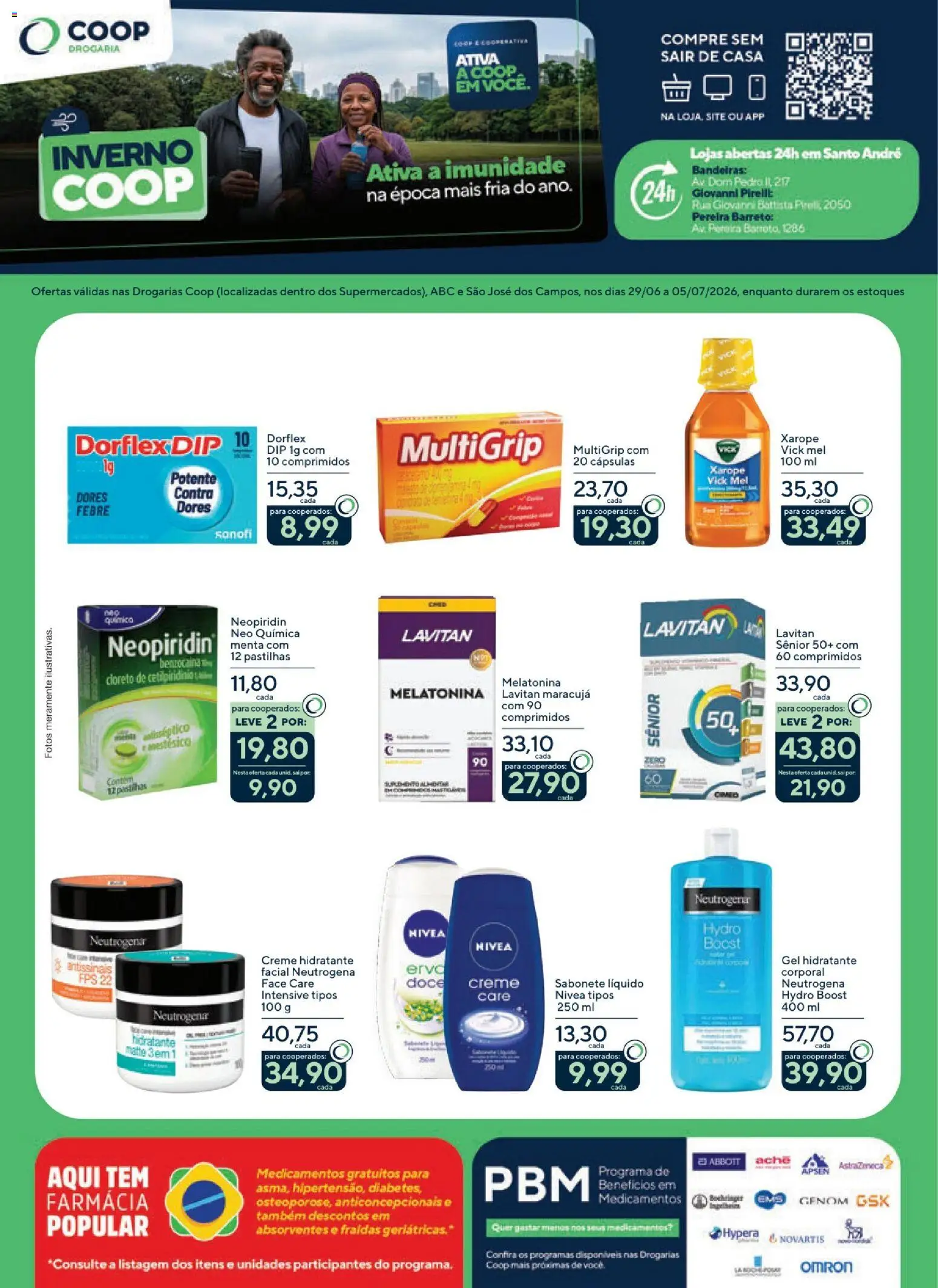 Coop Folheto - válido de 29/06/2026 | Página: 1 | Produtos: Mel, Xarope, Sal, Anticoncepcionais