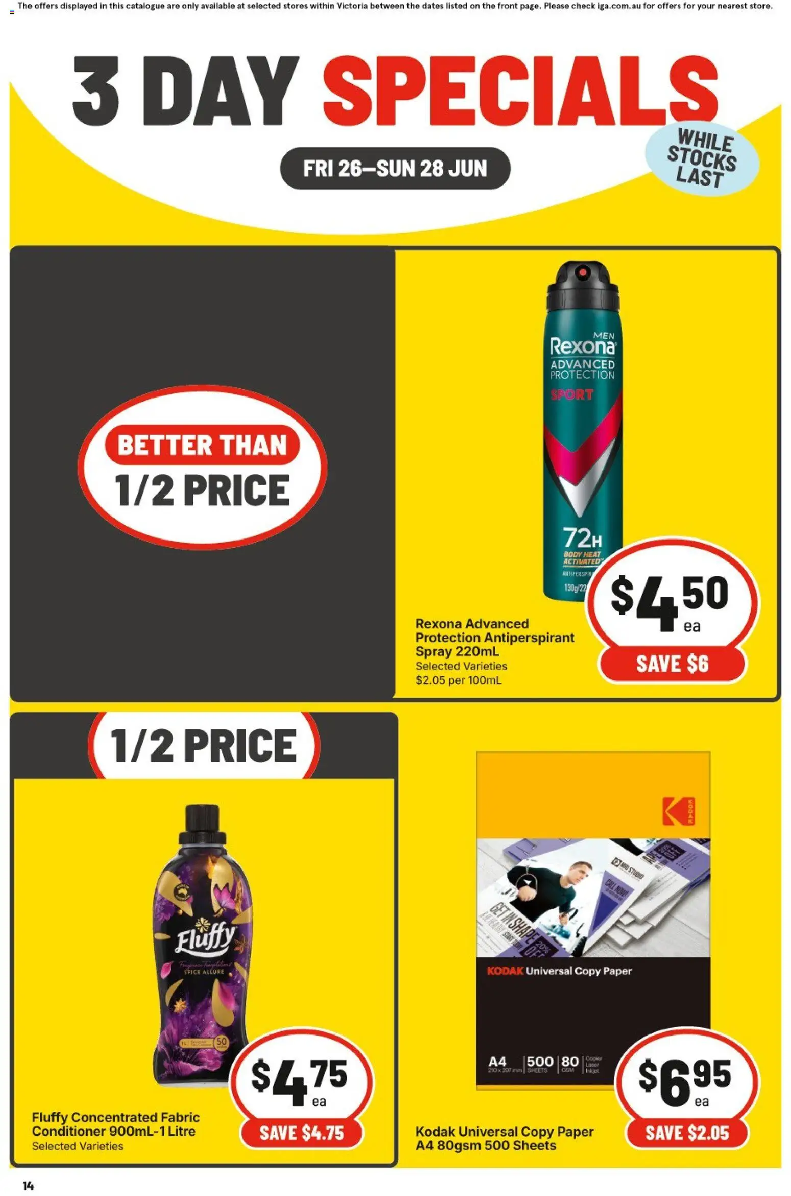 IGA catalogue - valid from 26/06/2026 | Page: 3 | Products: Conditioner, Antiperspirant
