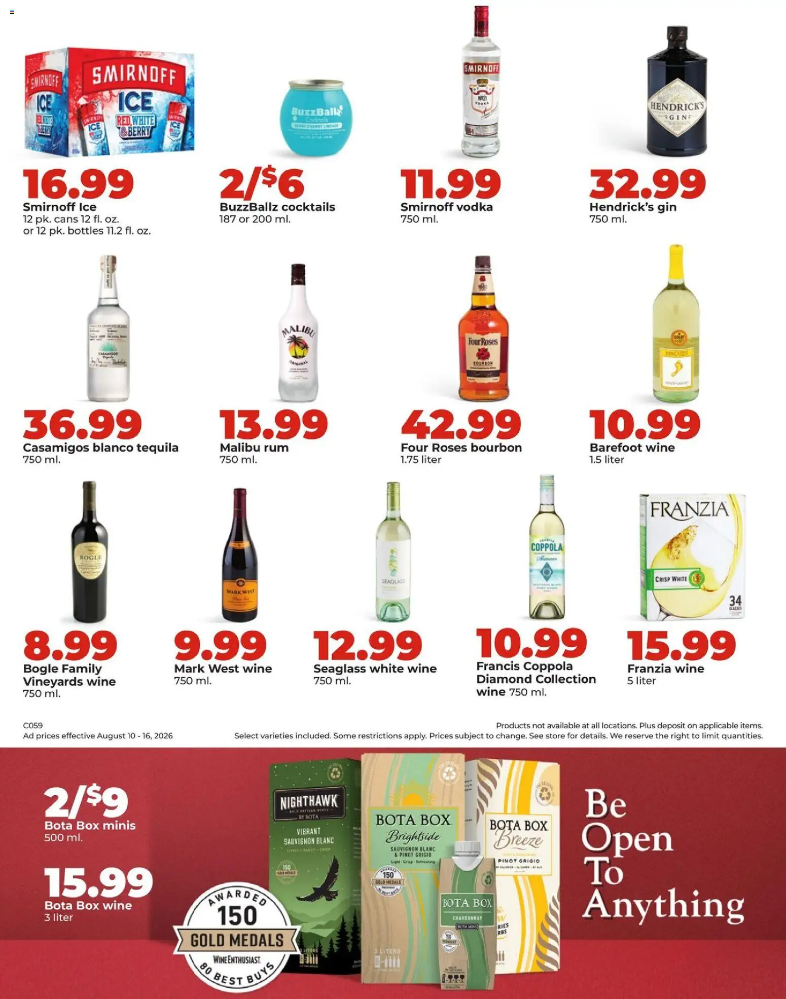 HyVee Weekly Ad - valid from 08/10/2026 | Page: 43 | Products: Box, Wine, Ice, Rum