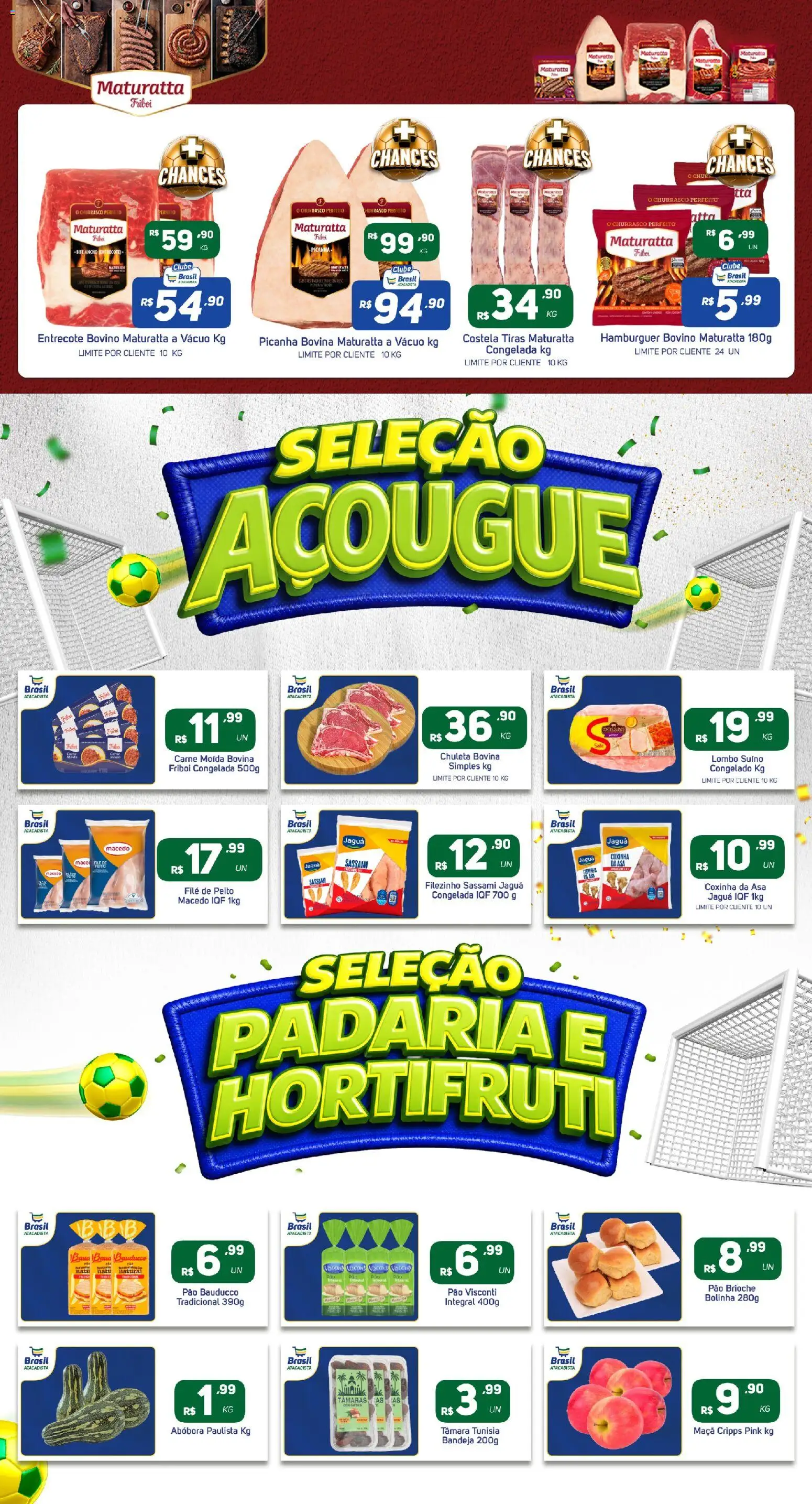 Brasil Atacadista Folheto - válido de 01.06.2026 | Página: 6 | Produtos: Tâmaras, Hambúrguer, Bandeja, Carne moída