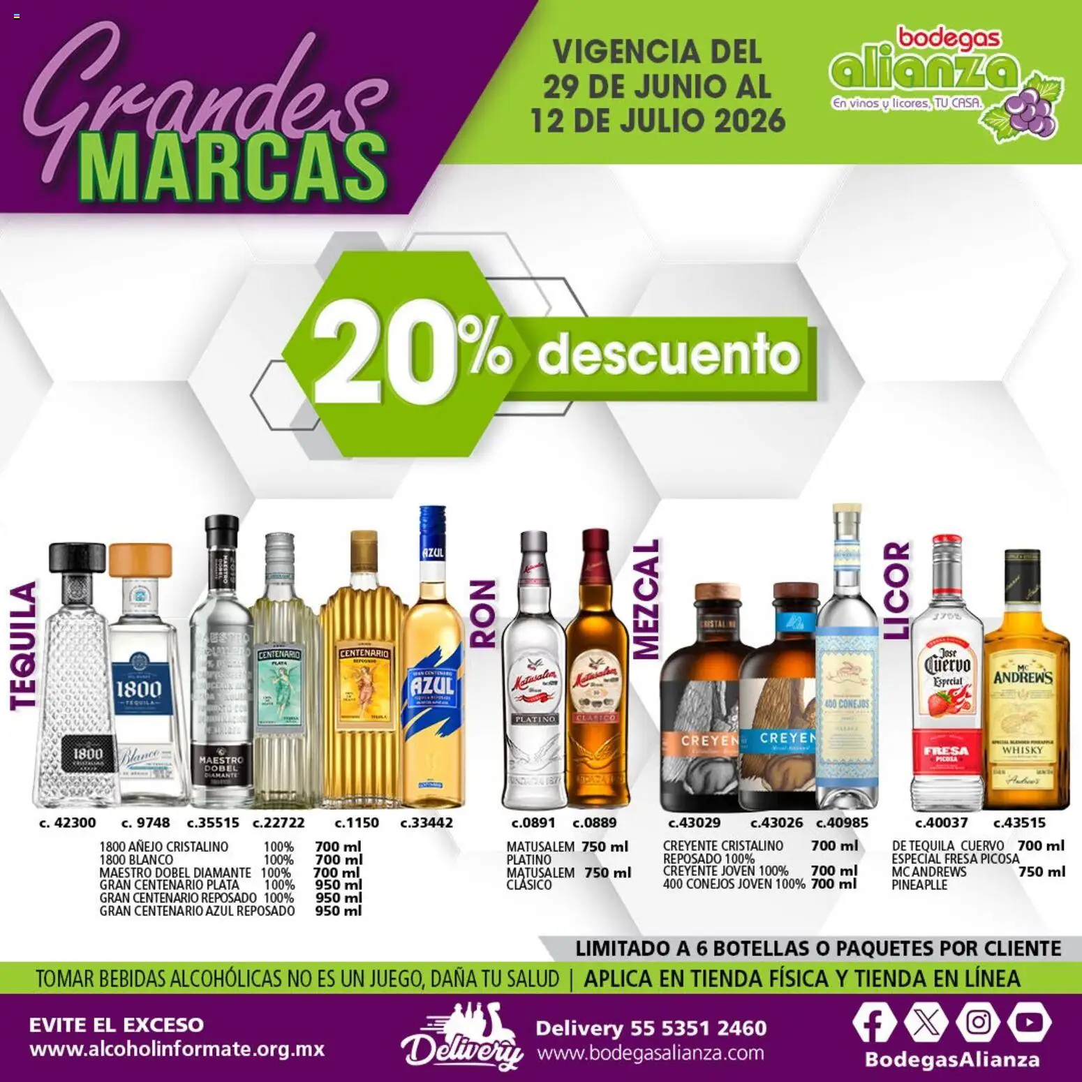 Nuevas ofertas de Bodegas Alianza válidas en toda la República Mexicana desde el 29/06/2026. ¡Encuentra las mejores ofertas en Bodegas Alianza catálogo Grandes Marcas! | Página: 8 | Productos: Fresa, Tequila, Whisky