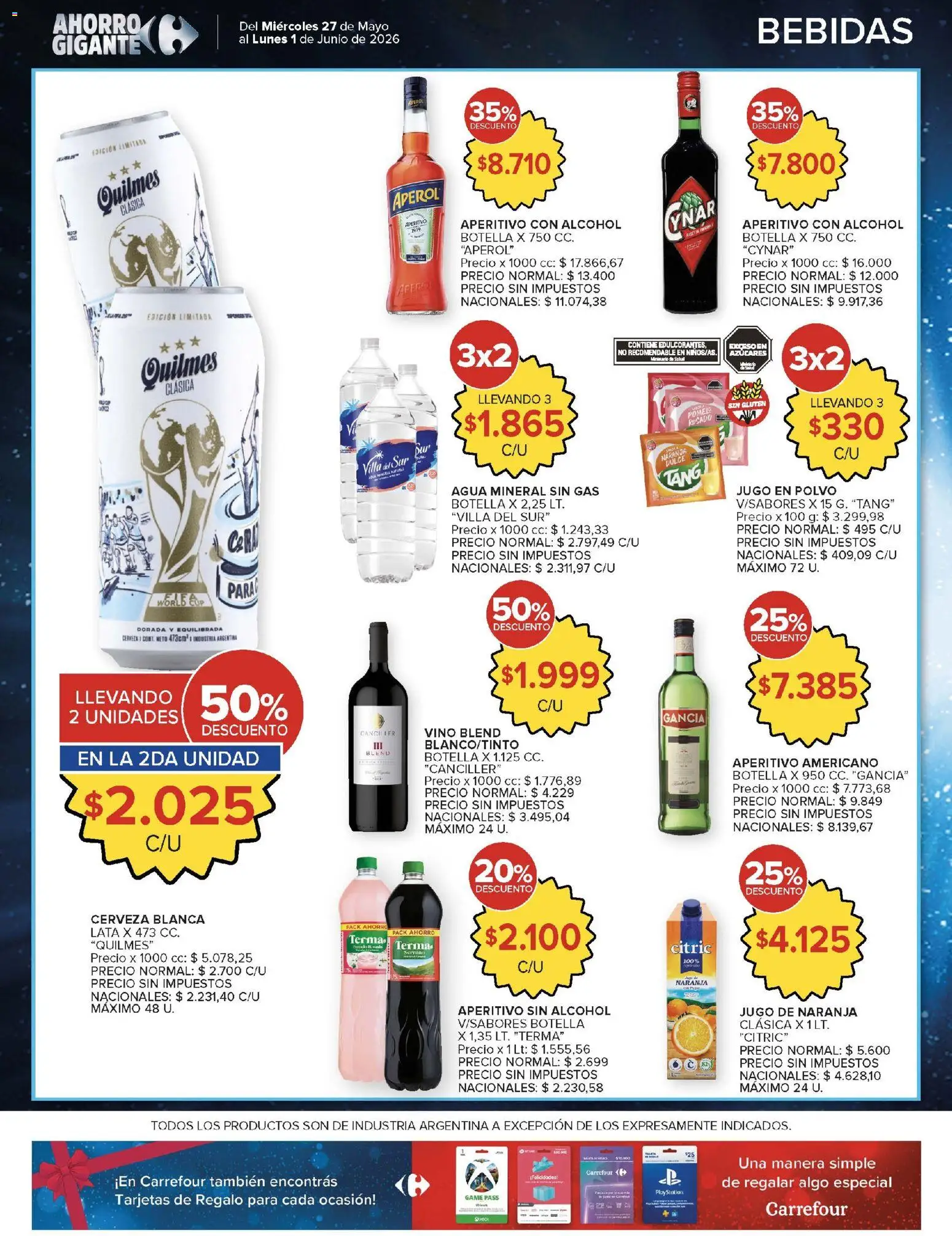 Carrefour ofertas │ válido desde el 27.05.2026 | Página: 48 | Productos: Botella, Pomelo, Jugo, Vino