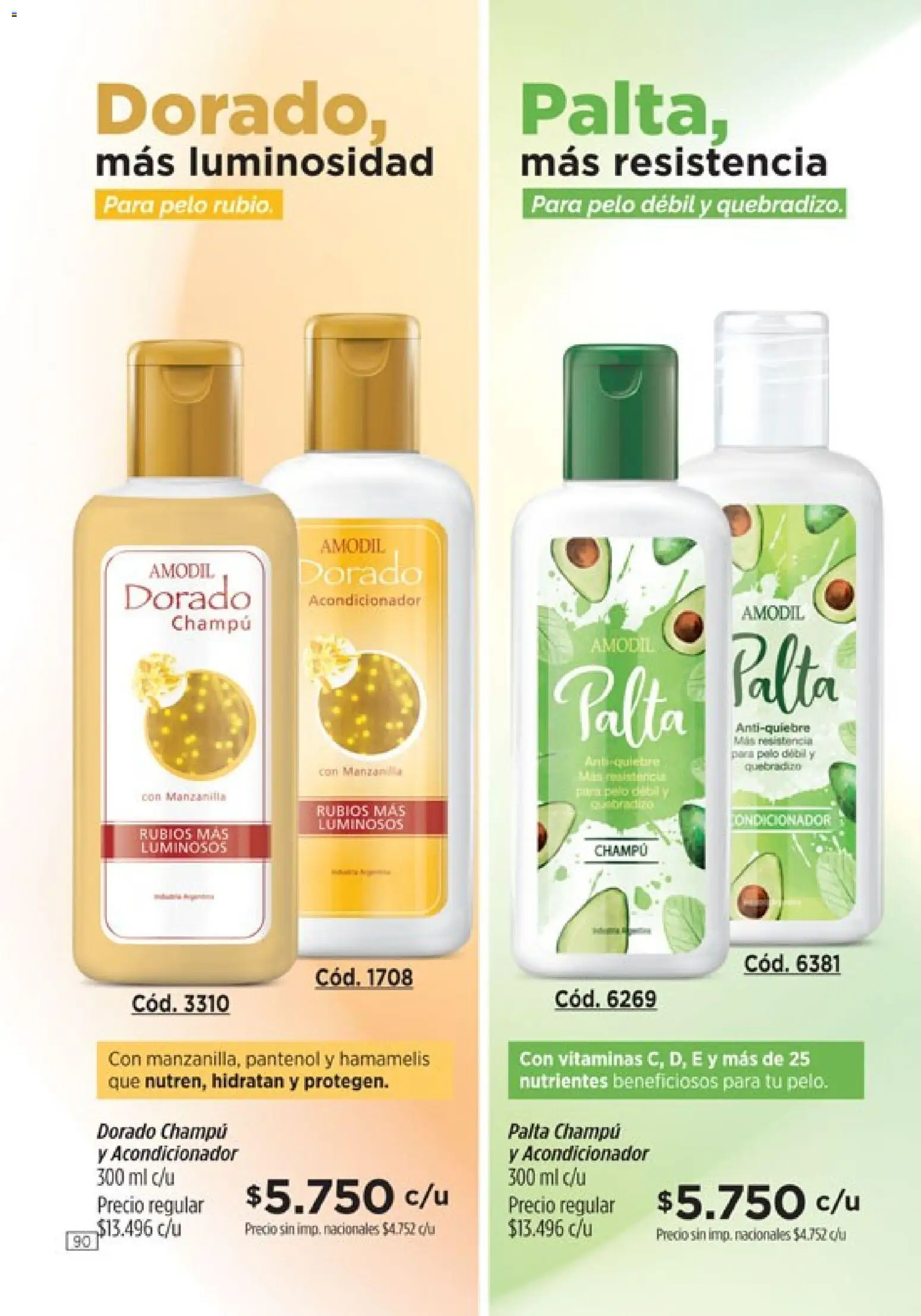 Catálogo Amodil Campaña 15 │ válido desde el 26/08/2026 | Página: 90 | Productos: Vitaminas, Champú, Acondicionador, Palta
