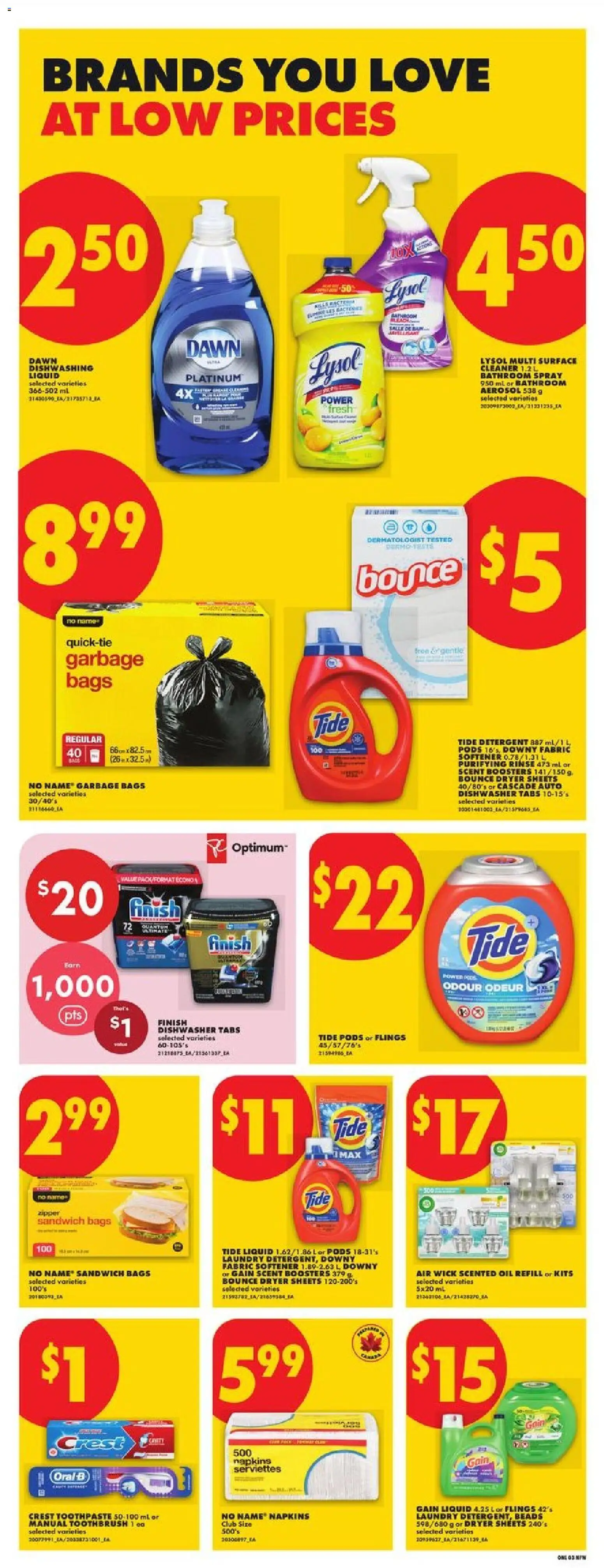 No Frills flyer valid from Jul 9, 2026 | Page: 7 | Products: Dryer, Dishwasher, Fabric softener, Oil