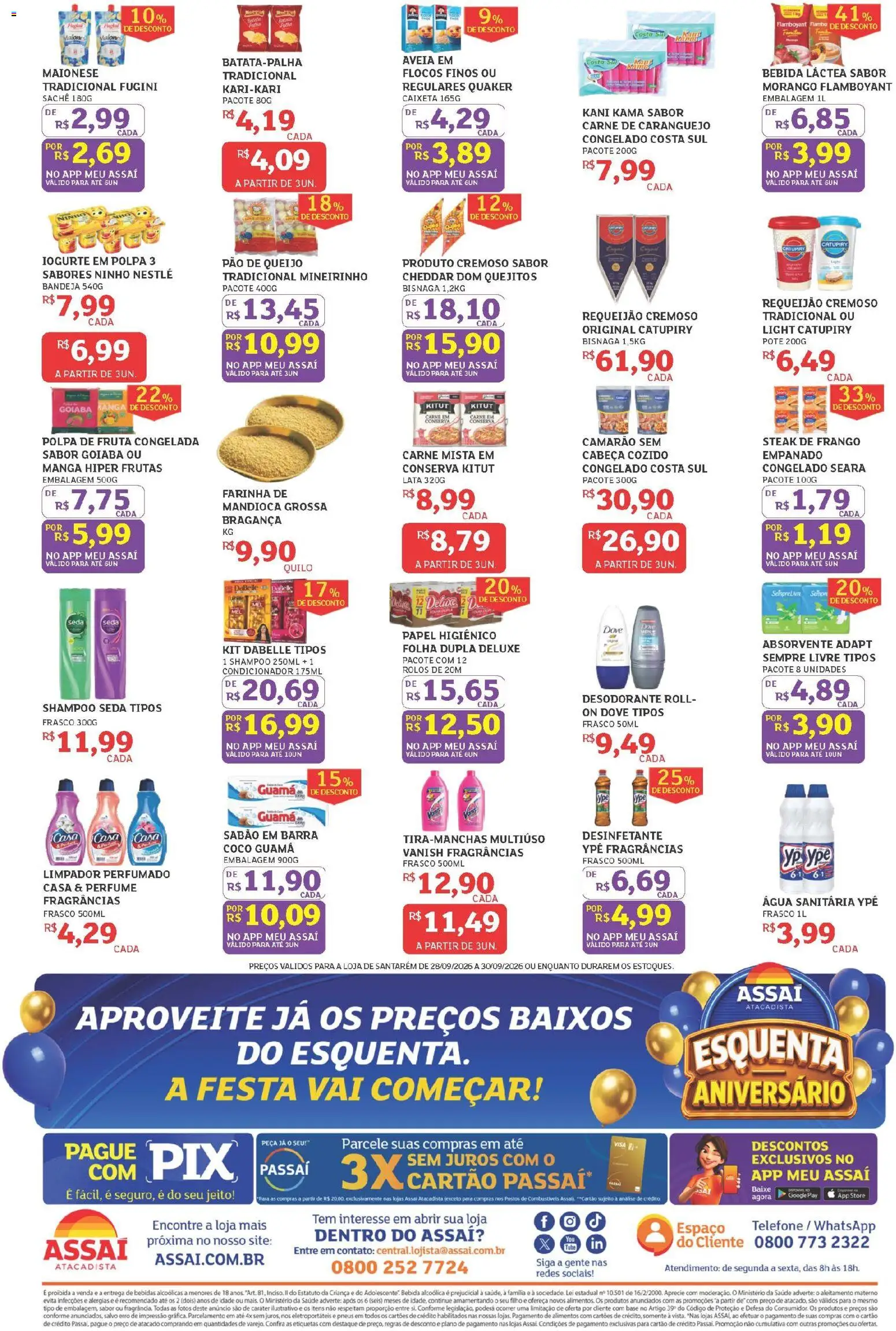 Assaí Atacadista Folheto - válido de 28/09/2026 | Página: 2 | Produtos: Frutas, Sabão, Queijo, Papel higiênico
