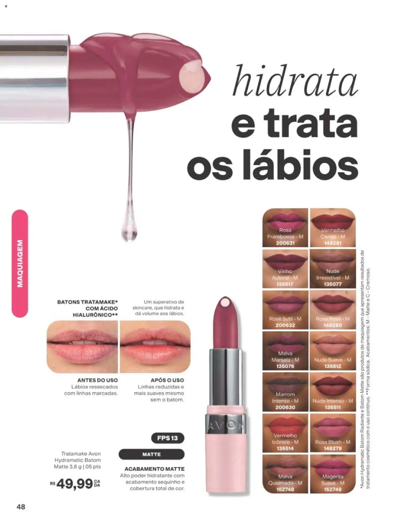 Avon Folheto - válido de 01/09/2026 | Página: 48 | Produtos: Cereja, Maquiagem, Batom, Vinho