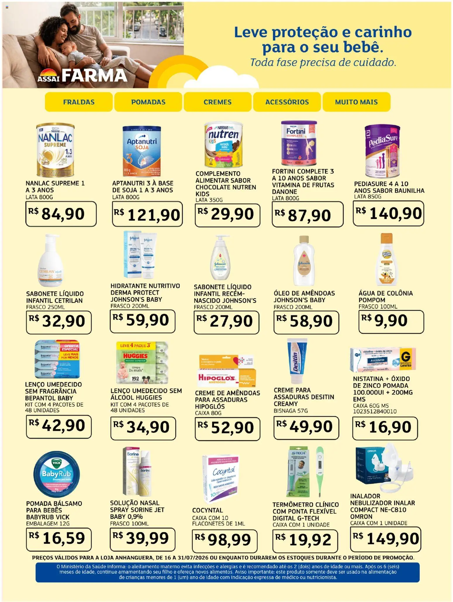 Assaí Atacadista Folheto - válido de 16/07/2026 | Página: 3 | Produtos: Fragrância, Lenço, Pomada, Sabonete