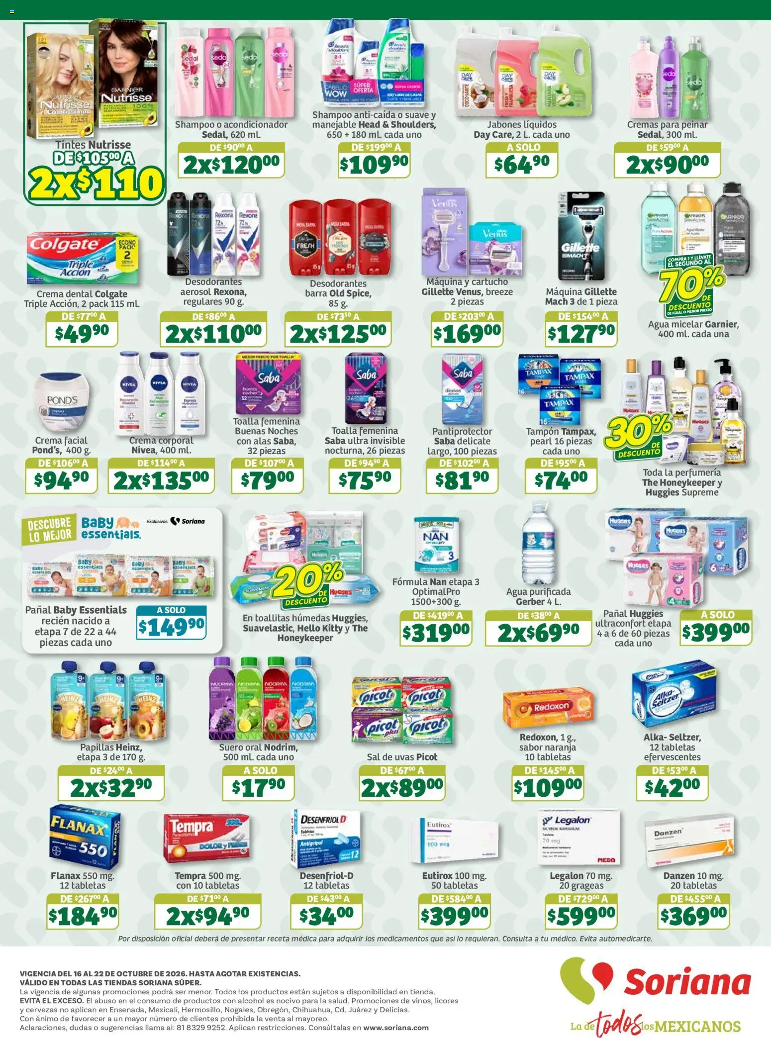 Nuevas ofertas de Soriana válidas en toda la República Mexicana desde el 16/10/2026. ¡Encuentra las mejores ofertas en Soriana folleto En México Oferta se dice Soriana Súper! | Página: 8