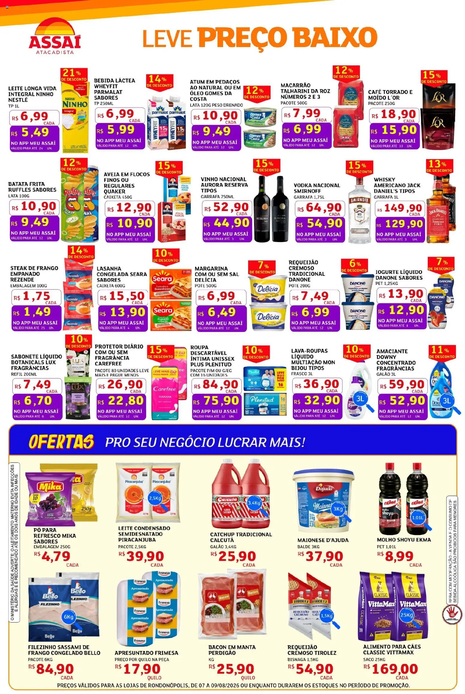Assaí Atacadista Folheto - válido de 07/08/2026 | Página: 2 | Produtos: Refresco, Baixo, Batata, Leite condensado