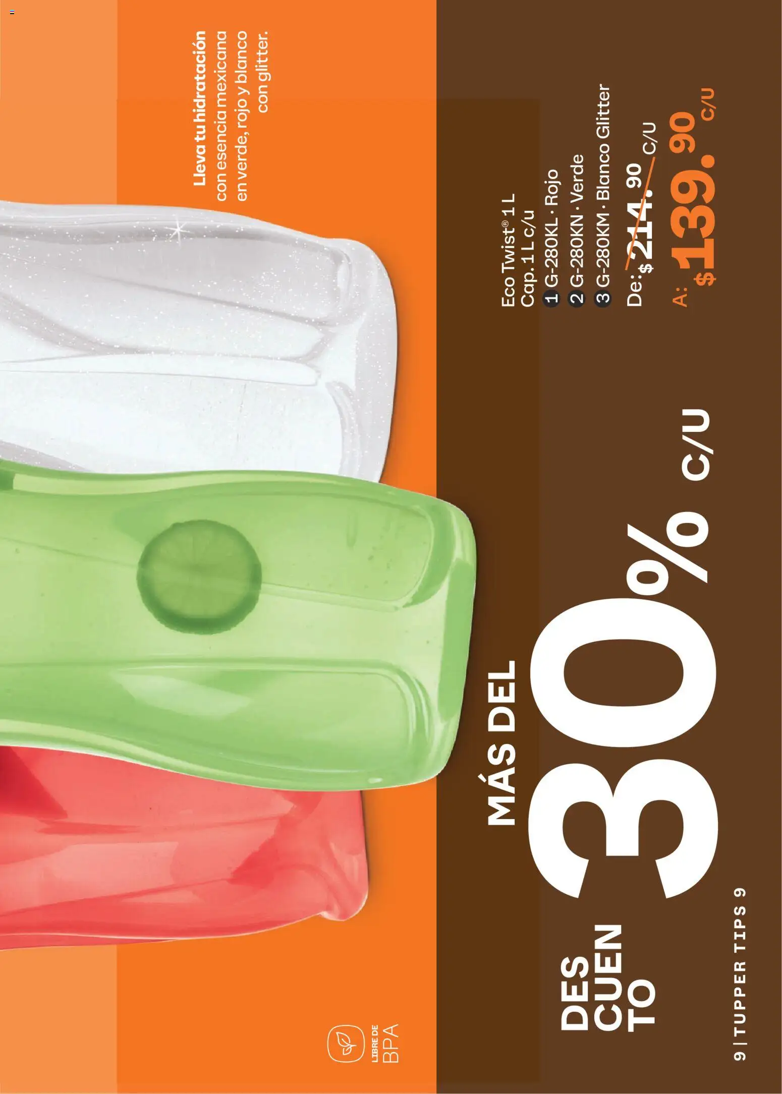 Nuevas ofertas de Tupperware válidas en toda la República Mexicana desde el 10/08/2026. ¡Encuentra las mejores ofertas en Tupperware catálogo! | Página: 9 | Productos: Glitter, Tupper