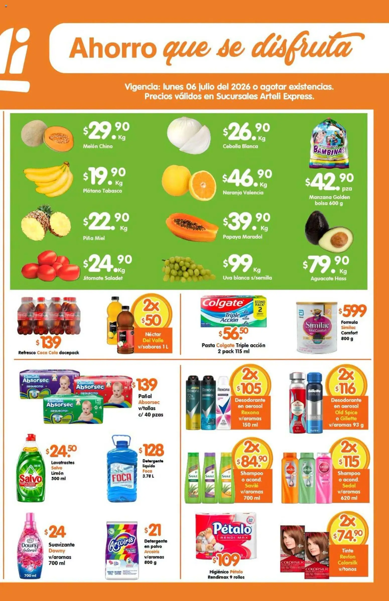 Nuevas ofertas de Arteli válidas en toda la República Mexicana desde el 06/07/2026. ¡Encuentra las mejores ofertas en Arteli folleto Express! | Página: 2 | Productos: Refresco, Limón, Piña, Pasta