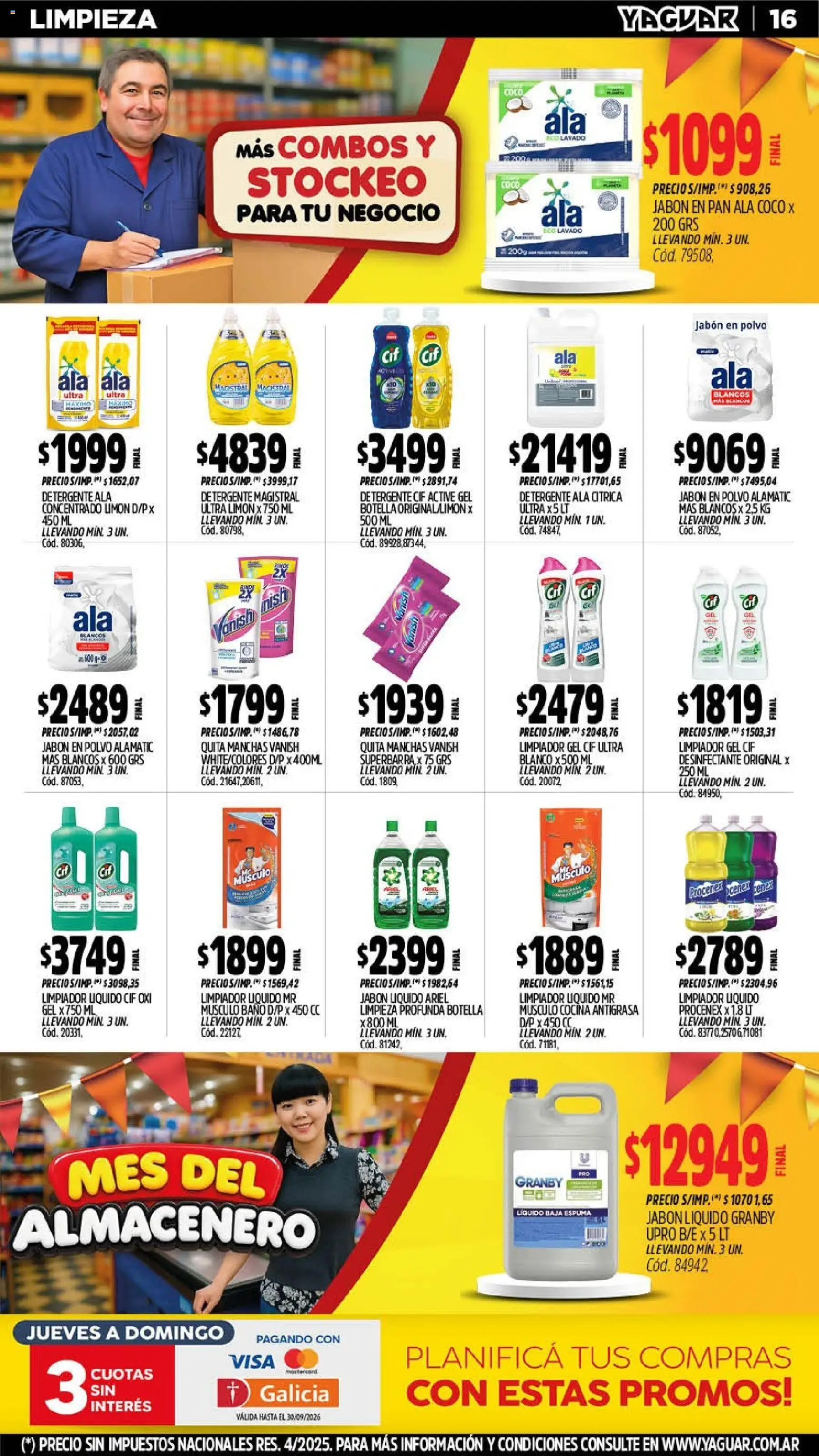 Yaguar - Oferta Semanal Misiones │ válido desde el 14/09/2026 | Página: 16 | Productos: Desinfectante, Cocina, Coco, Jabón líquido