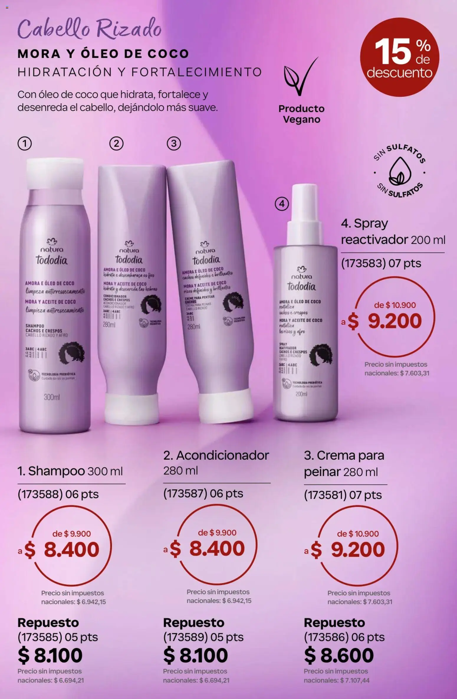 Catálogo Natura Ciclo 10 │ válido desde el 30/06/2026 | Página: 276 | Productos: Aceite, Shampoo, Acondicionador, Crema