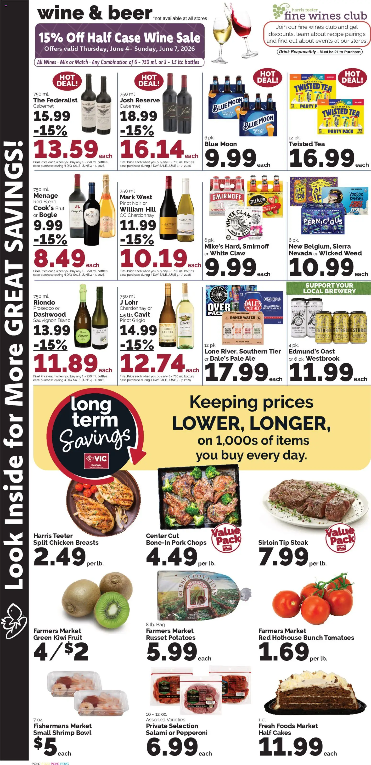 Harris Teeter Weekly Ad - SC - valid from 03.06.2026 | Page: 10 | Products: Wine, Kiwi, Potatoes, Water