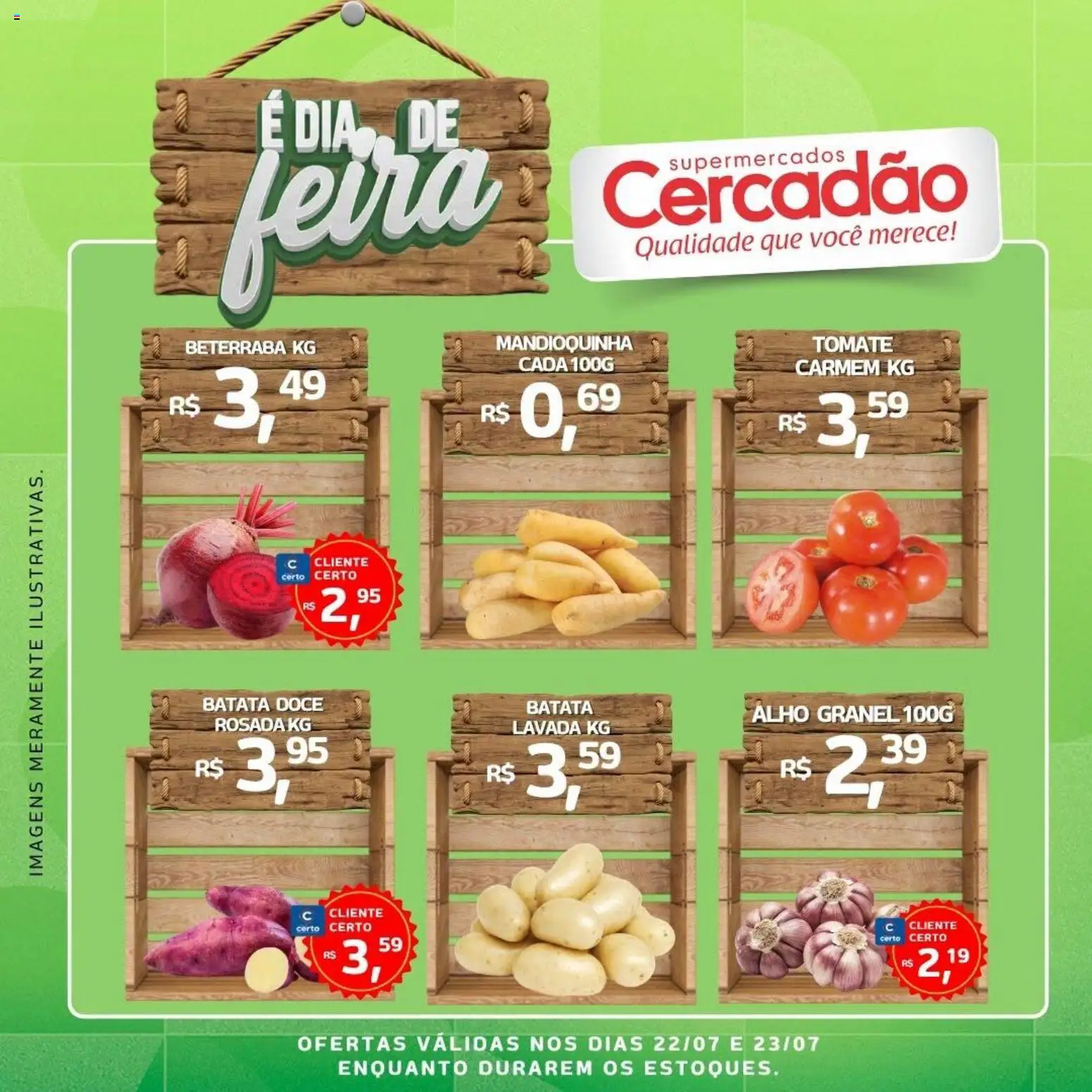 Cercadão Folheto - válido de 22/07/2026 | Página: 2 | Produtos: Alho, Beterraba, Mandioquinha, Batata