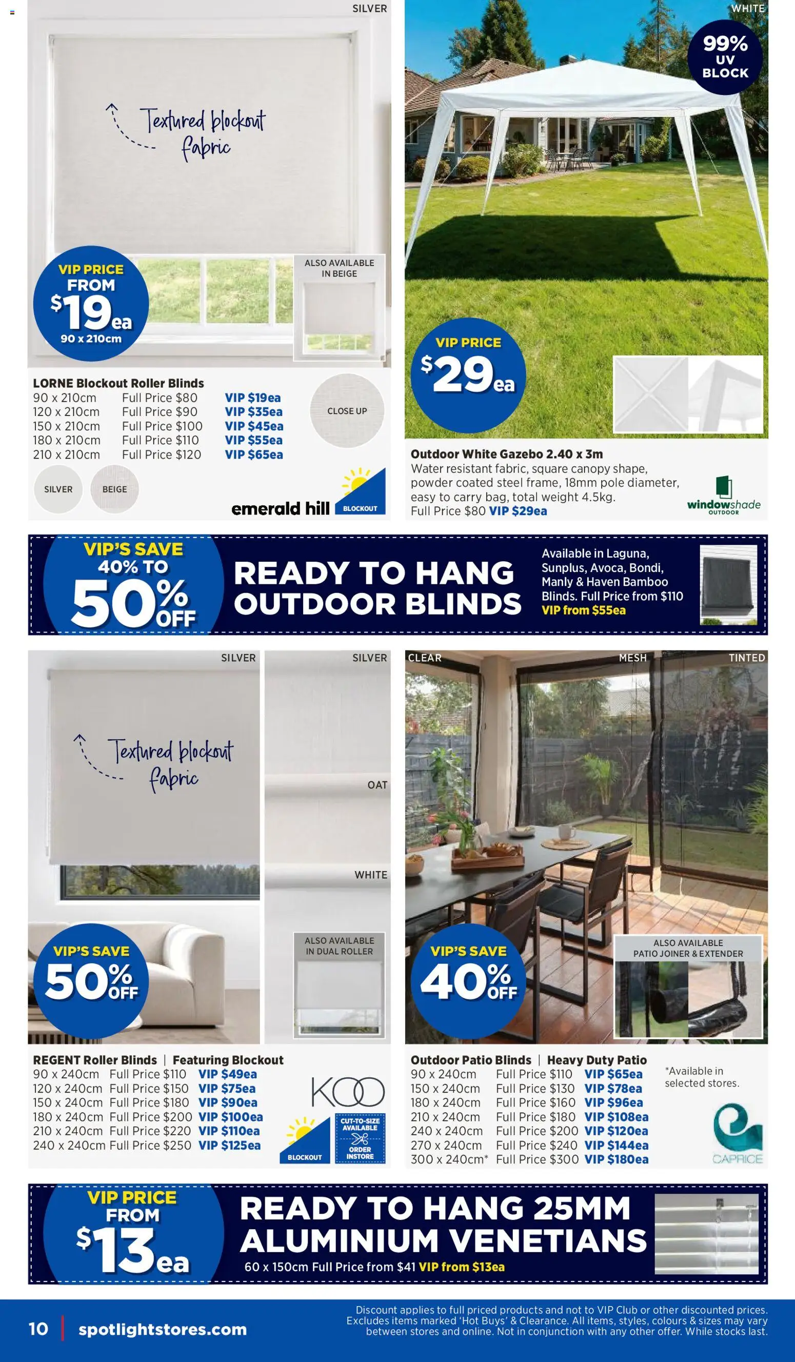 Spotlight catalogue - valid from 06/08/2026 | Page: 10 | Products: Blinds, Emerald, Gazebo, Water