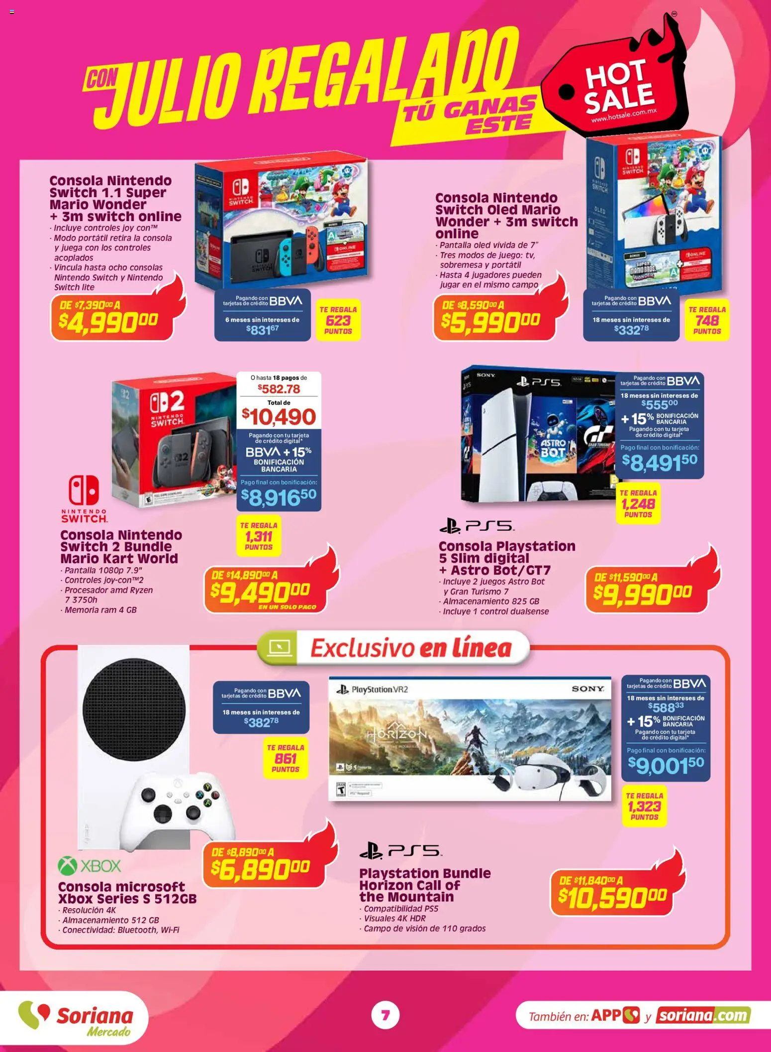 Nuevas ofertas de Soriana válidas en toda la República Mexicana desde el 25.05.2026. ¡Encuentra las mejores ofertas en Soriana Hot Sale Mercado Nacional! | Página: 7 | Productos: Playstation, Juego, Té, Xbox