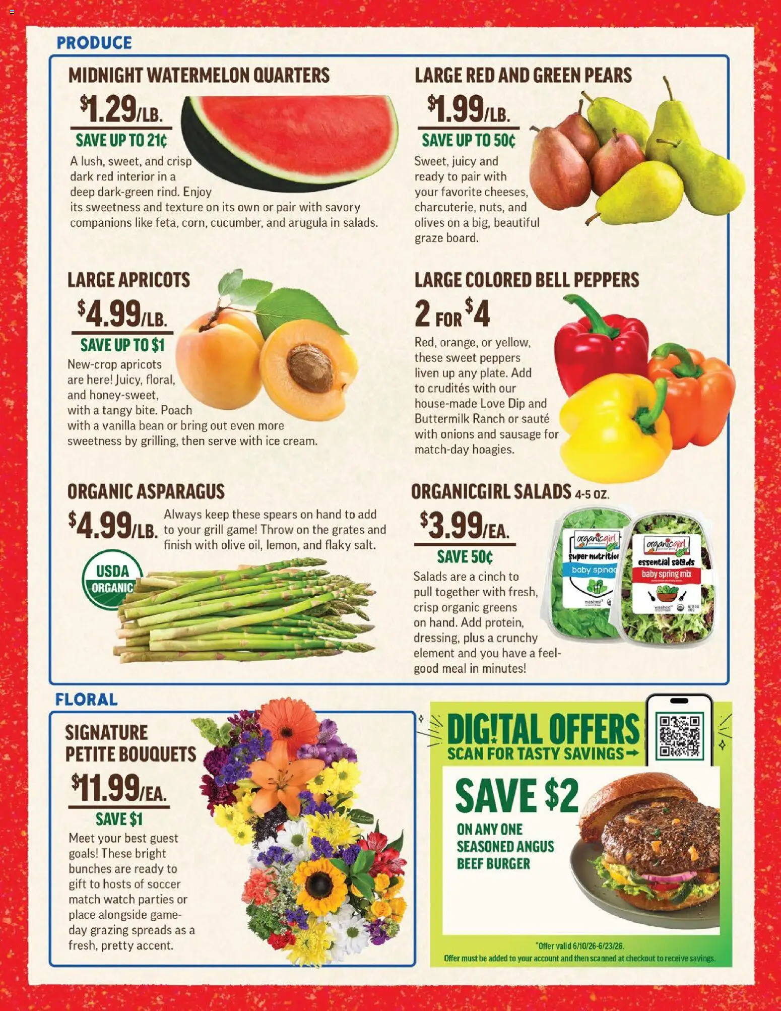 Central Market Weekly Ad - valid from 10.06.2026 | Page: 2 | Products: Watermelon, Watch, Grill, 2人掛けソファ