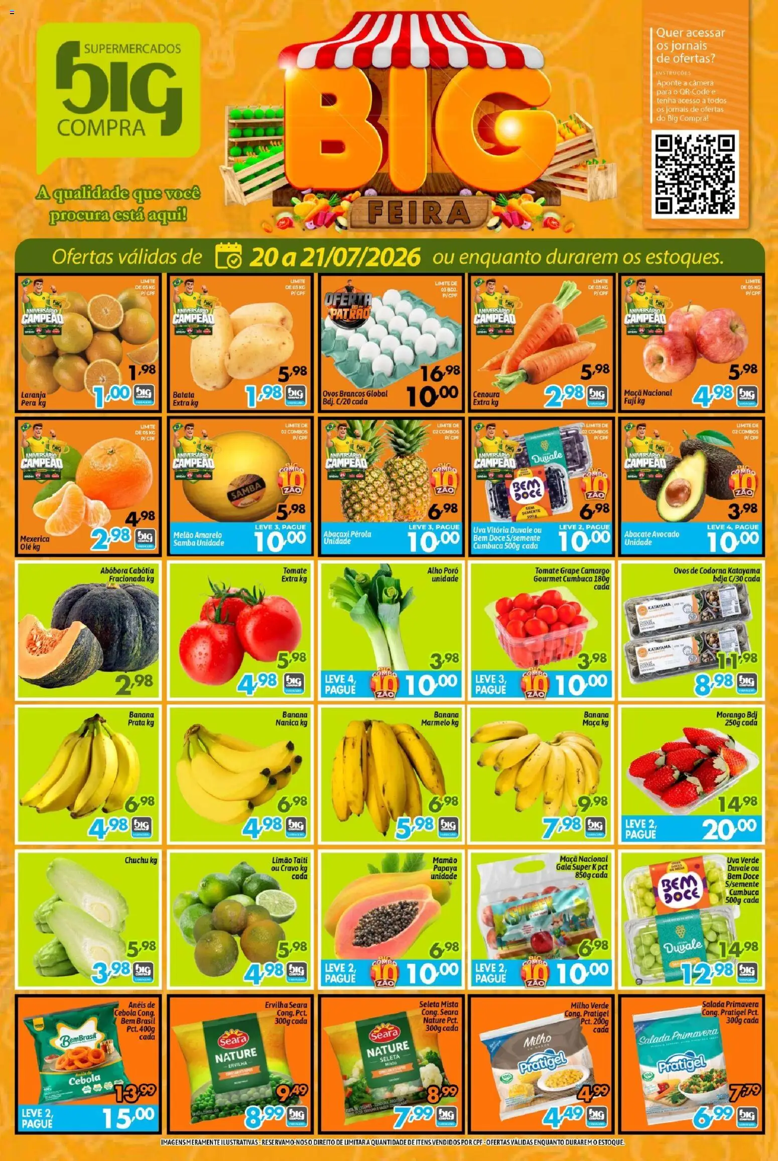 Big Compra Folheto - válido de 20/07/2026 | Página: 1 | Produtos: Pera, Abóbora, Alho, Câmera