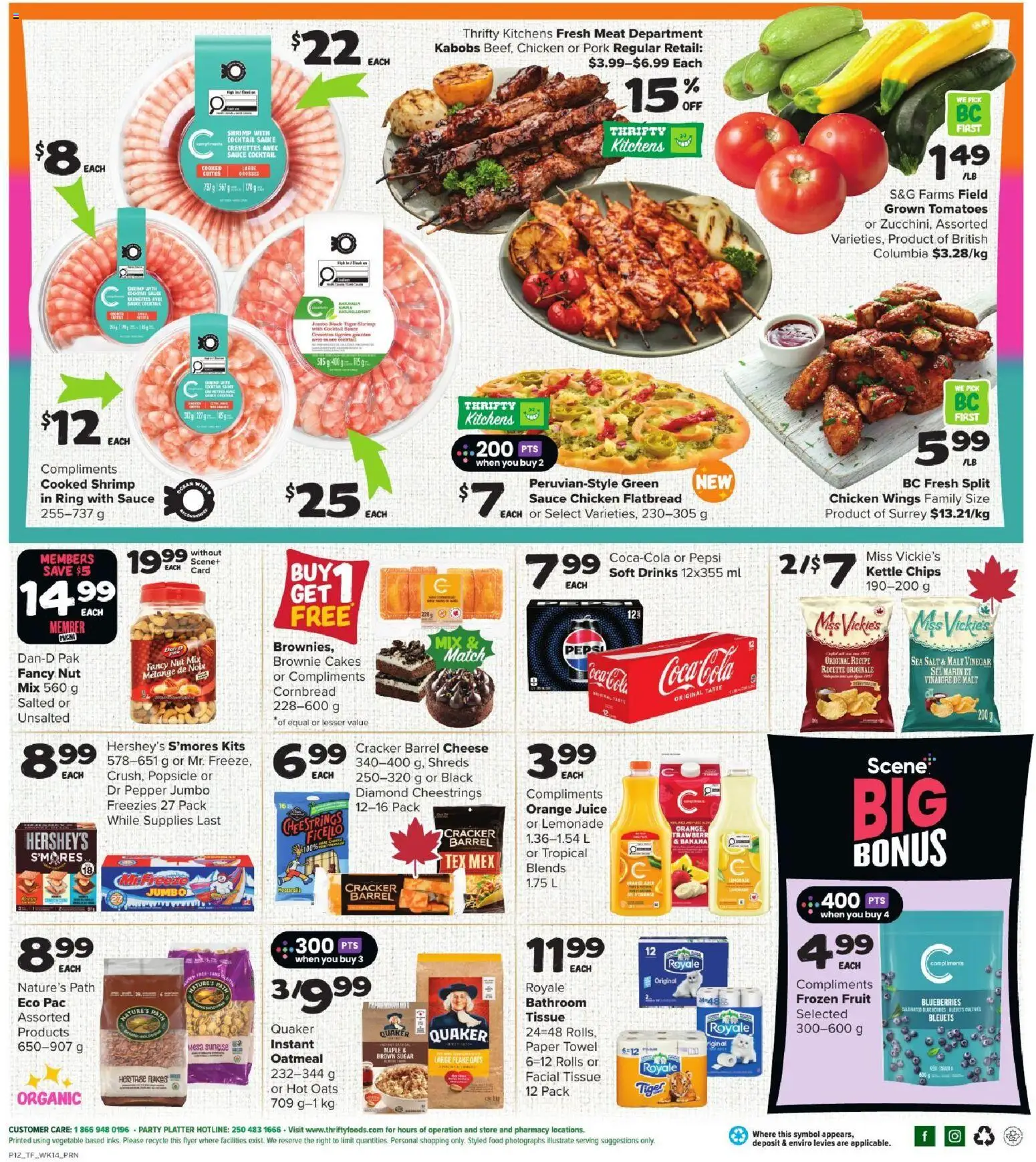 Thrifty Foods flyer valid from Jul 30, 2026 | Page: 2 | Products: Chips, Chicken wings, Chicken, Tomatoes