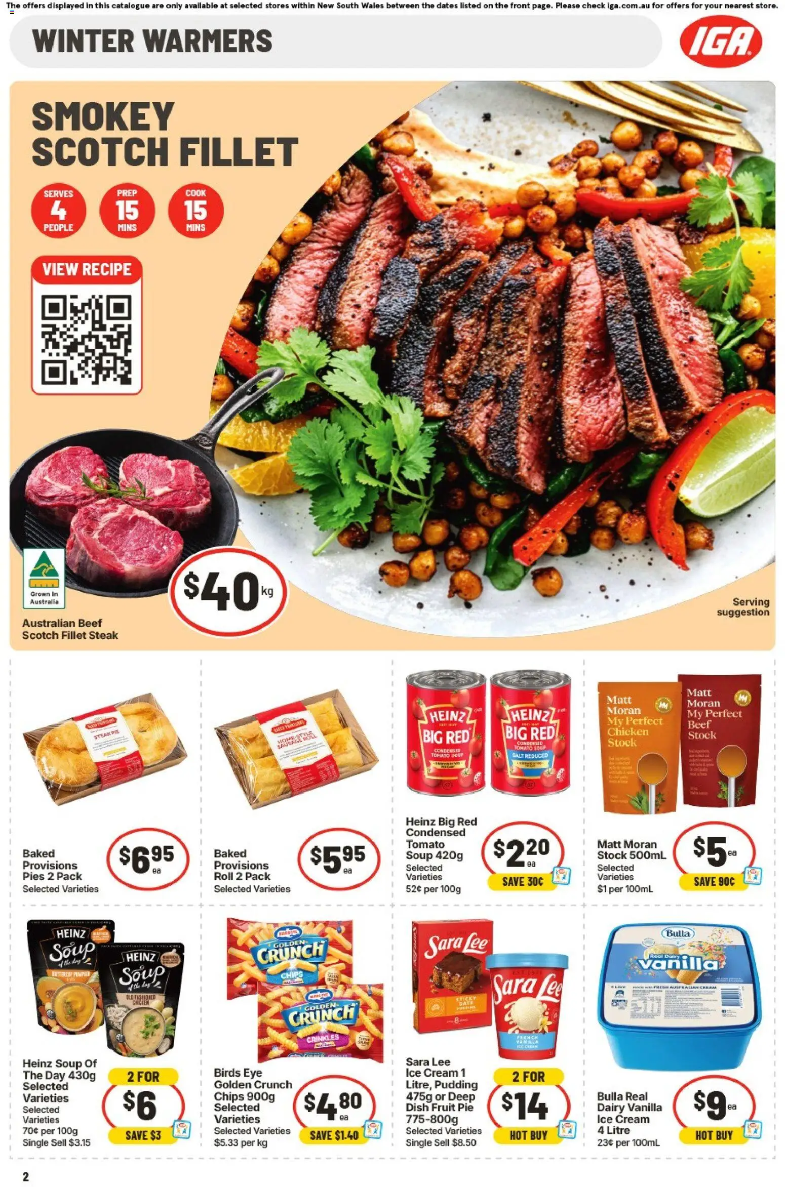IGA catalogue - valid from 05/08/2026 | Page: 2 | Products: Chips, Steak, Scotch, Date