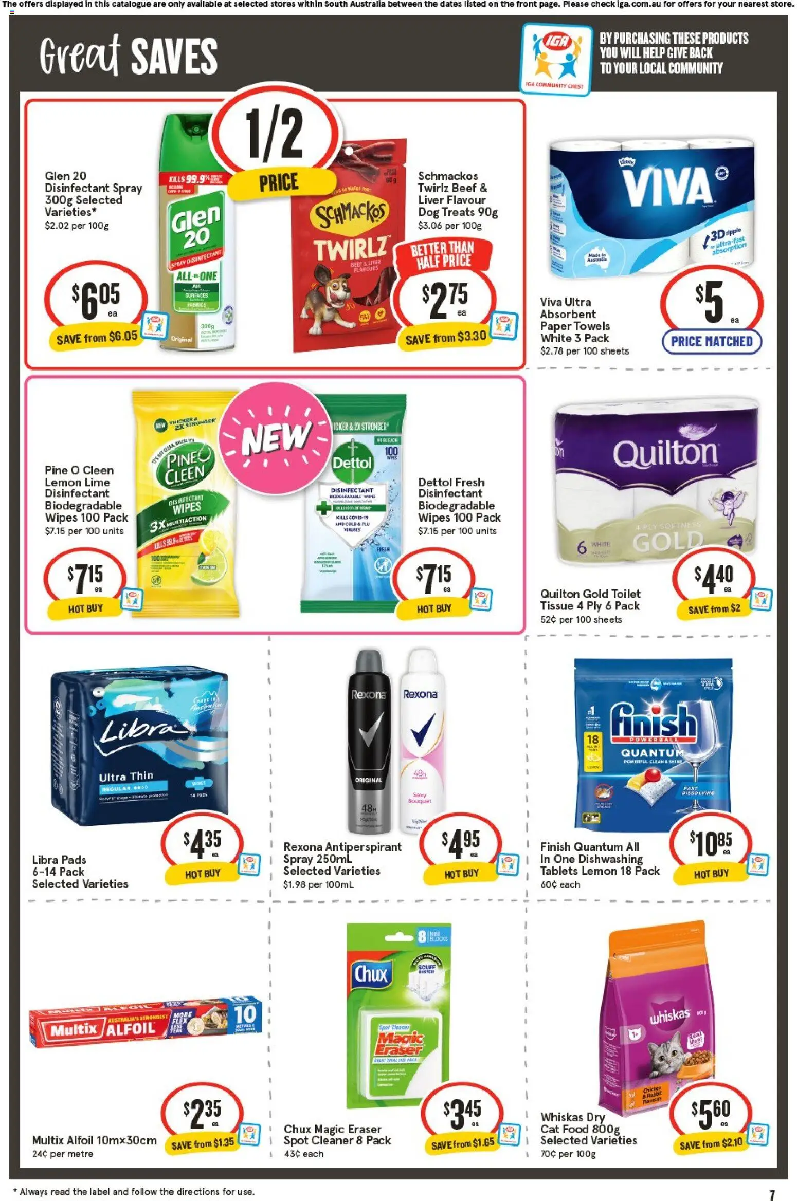 IGA catalogue - valid from 03.06.2026 | Page: 8 | Products: Chicken, Towels, Antiperspirant, Tablets