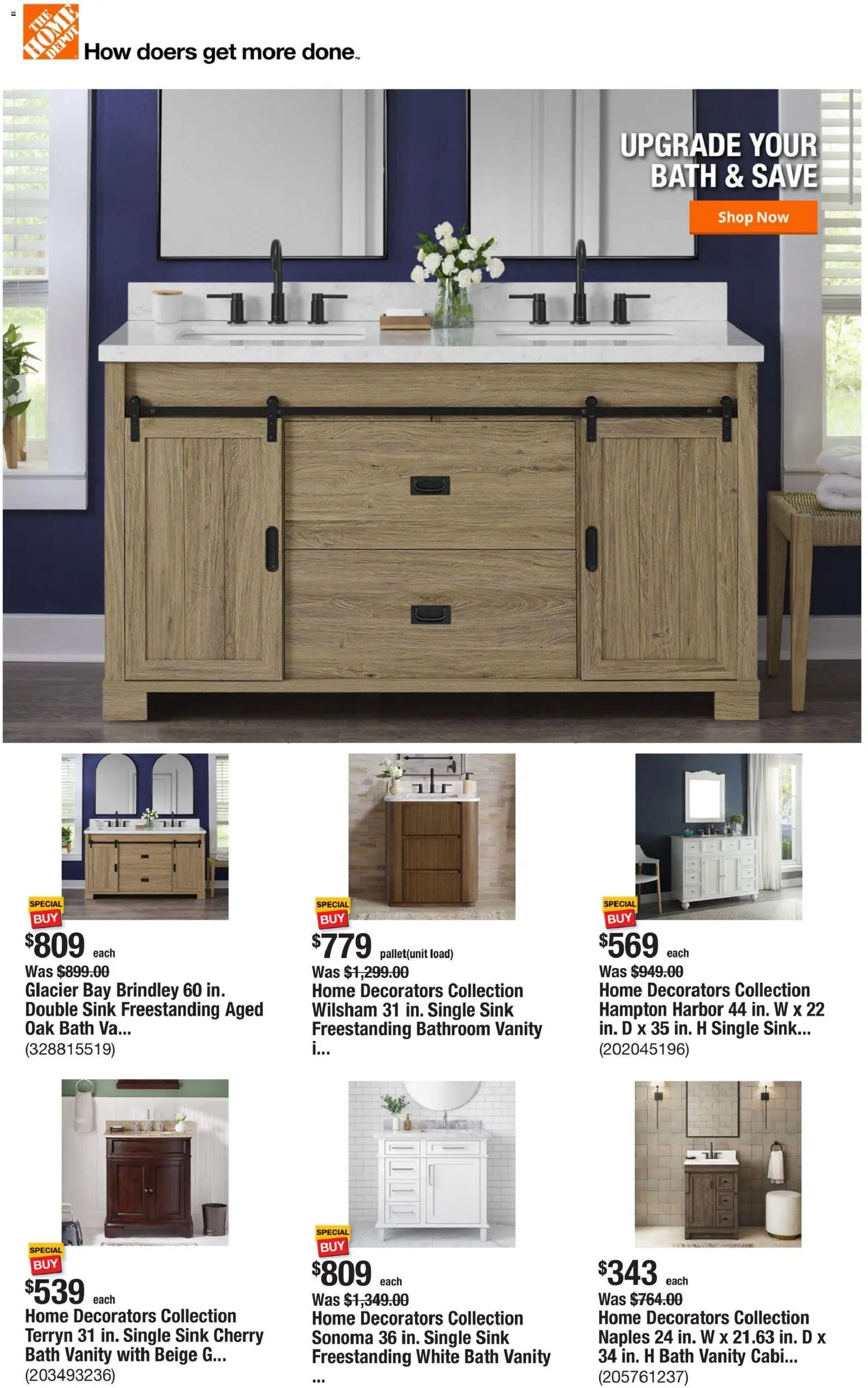 Home Depot Ad - valid from 07/16/2026 | Page: 1 | Products: Bath