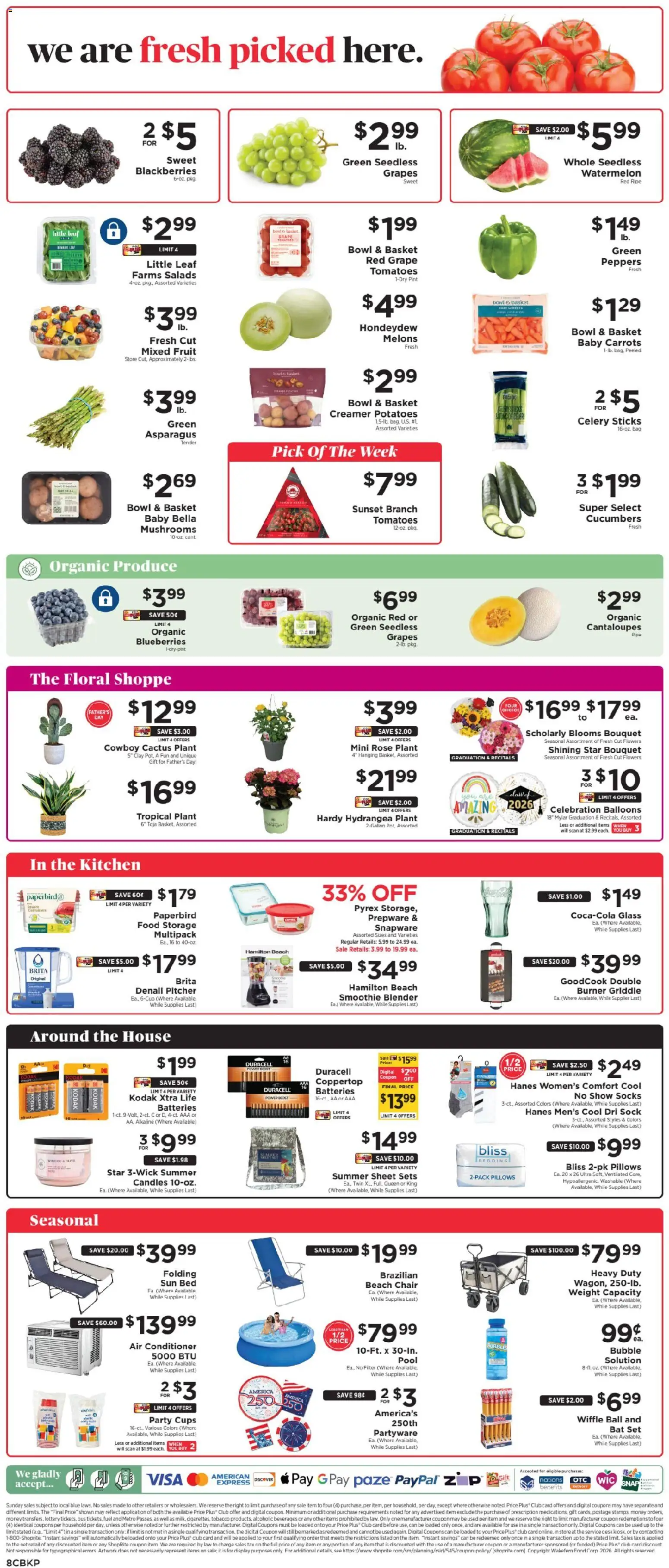 ShopRite Weekly Ad - valid from 14.06.2026 | Page: 9 | Products: Asparagus, Chair, Basket, Conditioner