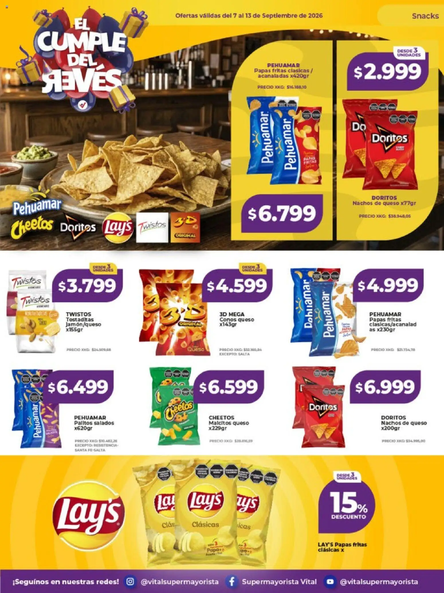 Vital - Ofertas │ válido desde el 07/09/2026 | Página: 27 | Productos: Papas, Queso, Papas fritas, Snacks